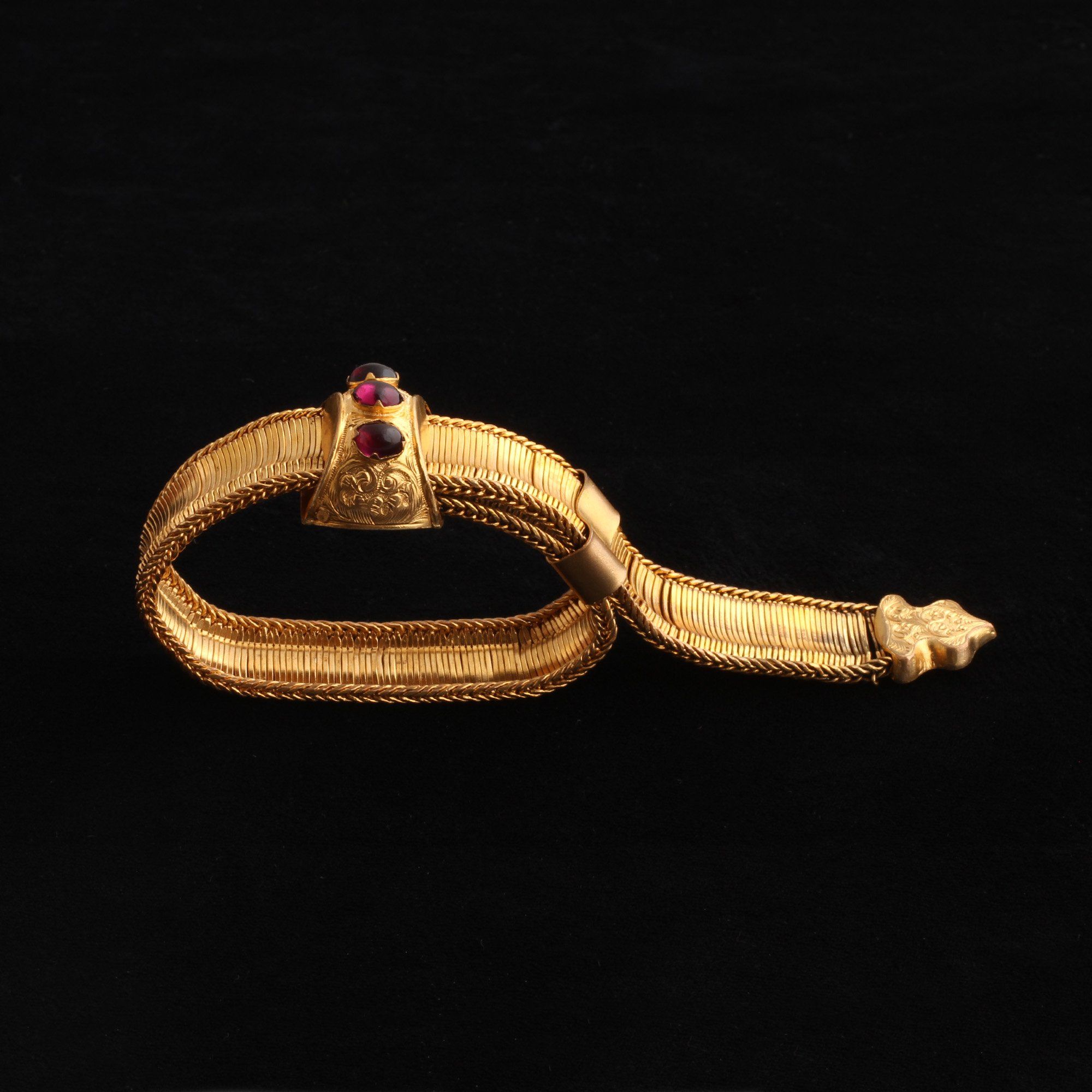 Georgian Pinchbeck & Garnet Bracelet