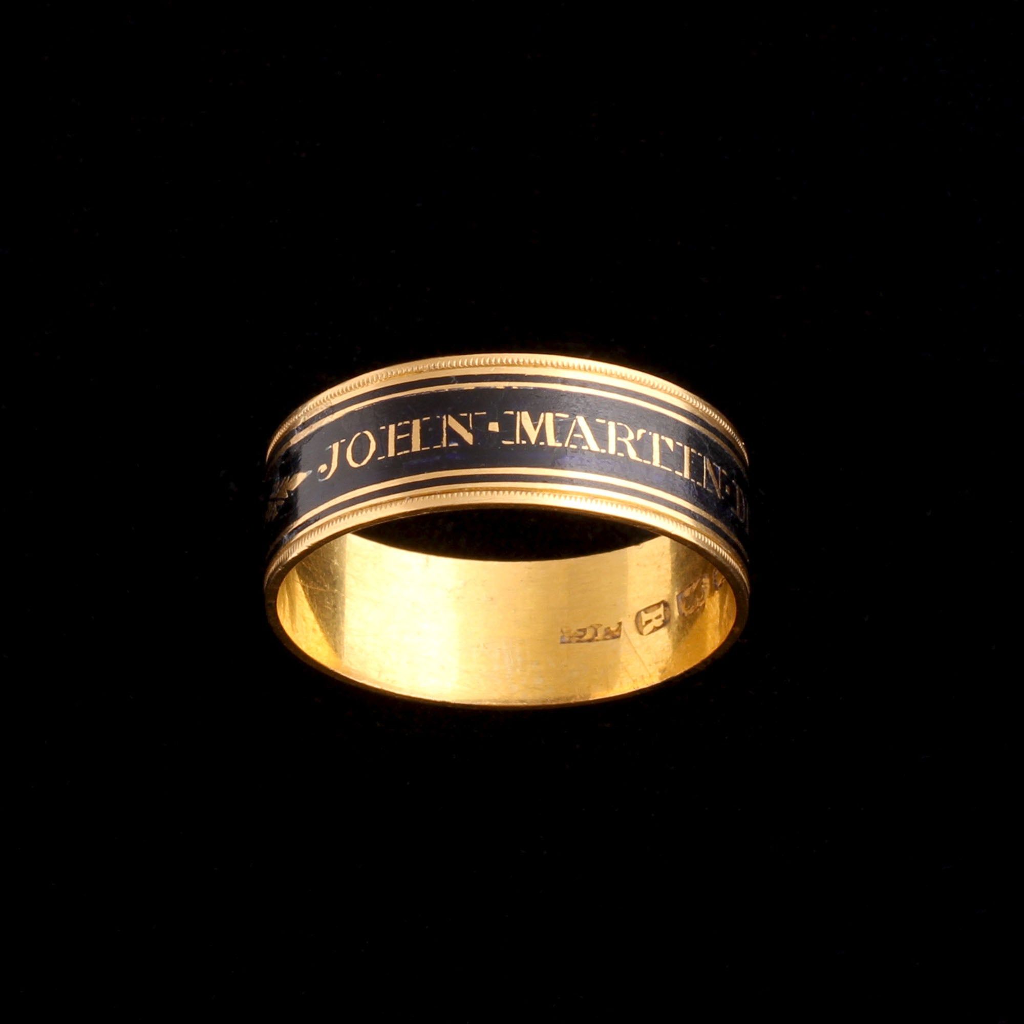 Georgian John Martin Enameled Mourning Ring