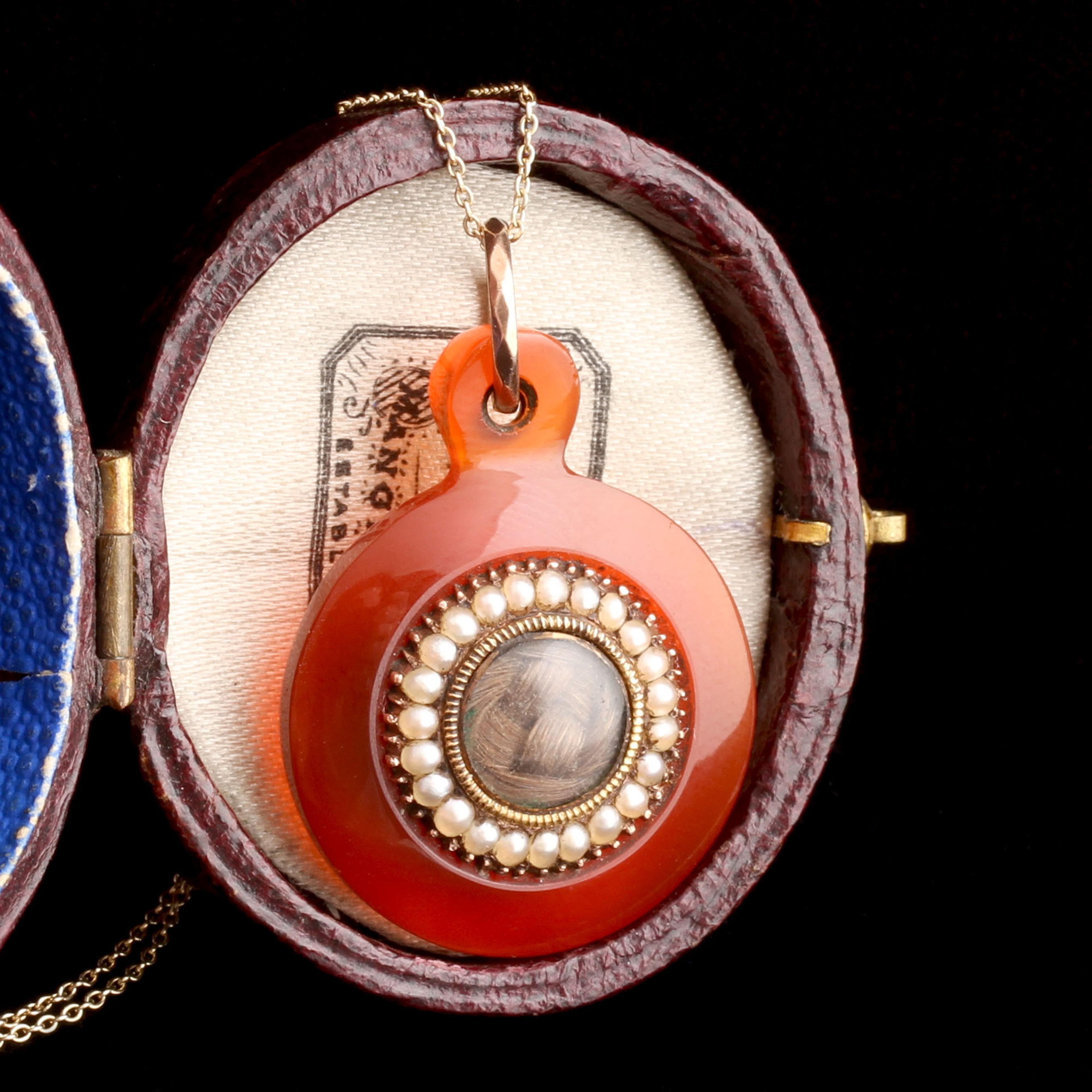 Georgian Carnelian & Pearl Locket