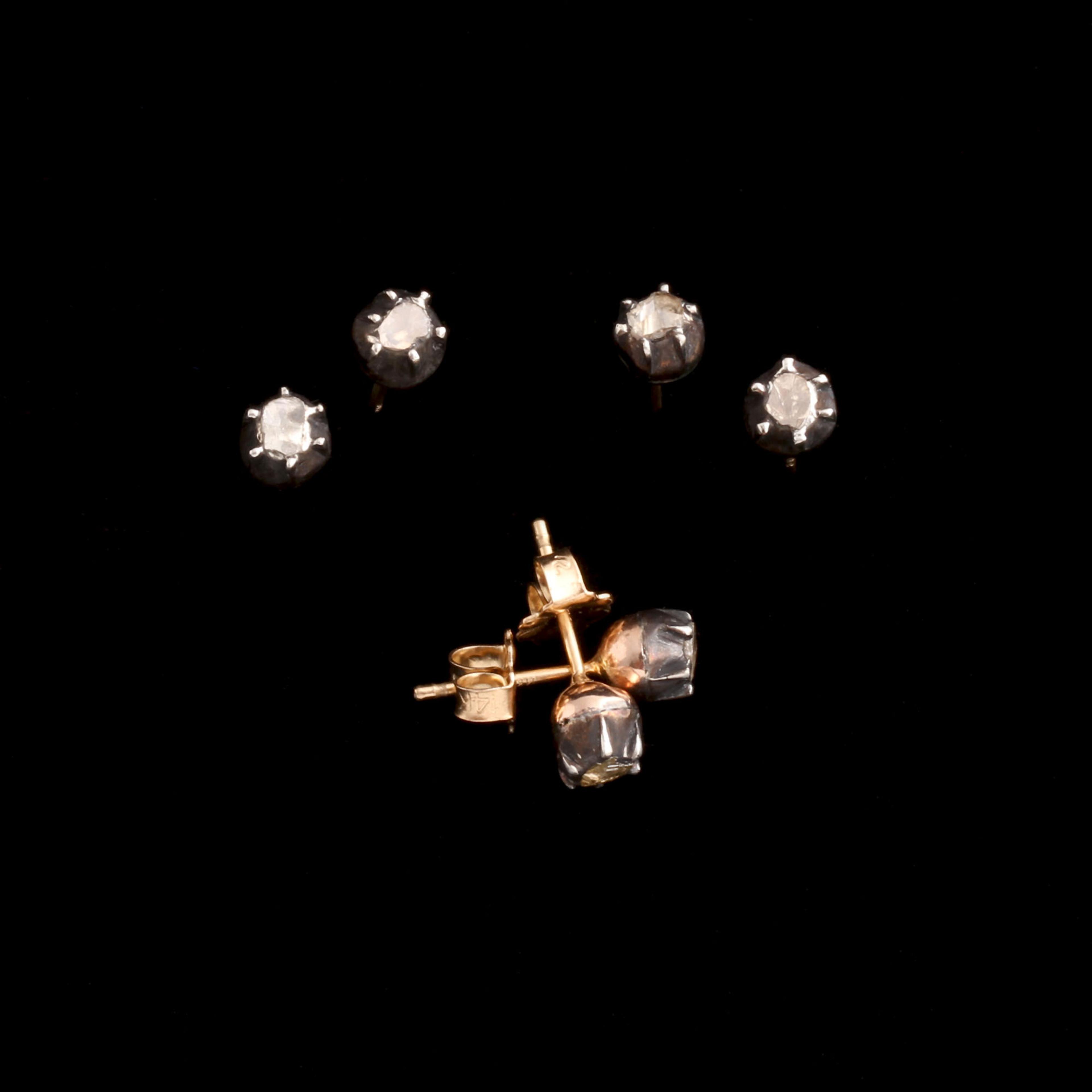 Georgian Petite Rose Cut Diamond Studs