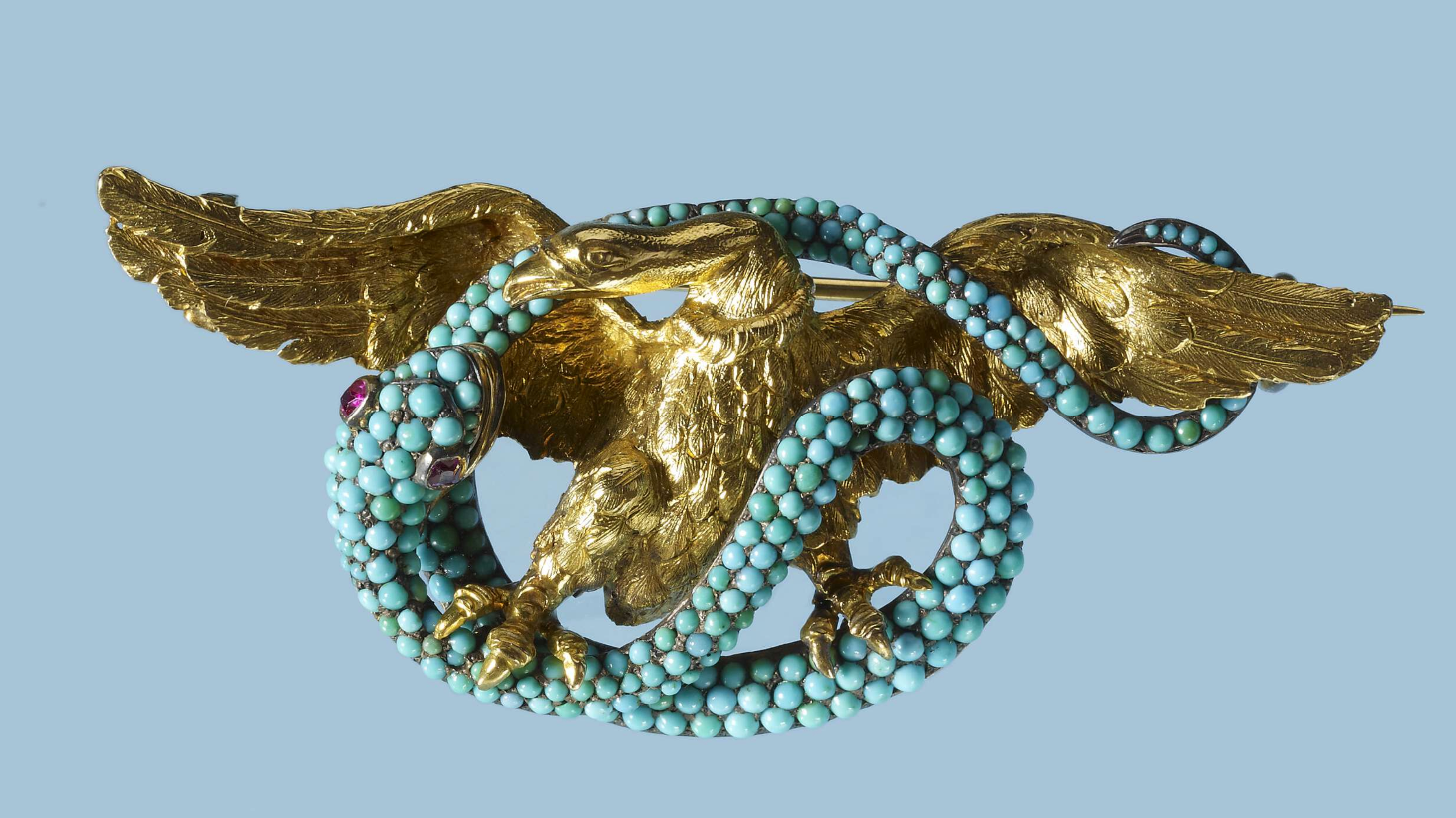 Brooch in the form of an eagle fighting a snake, 1860. The British Museum. 
