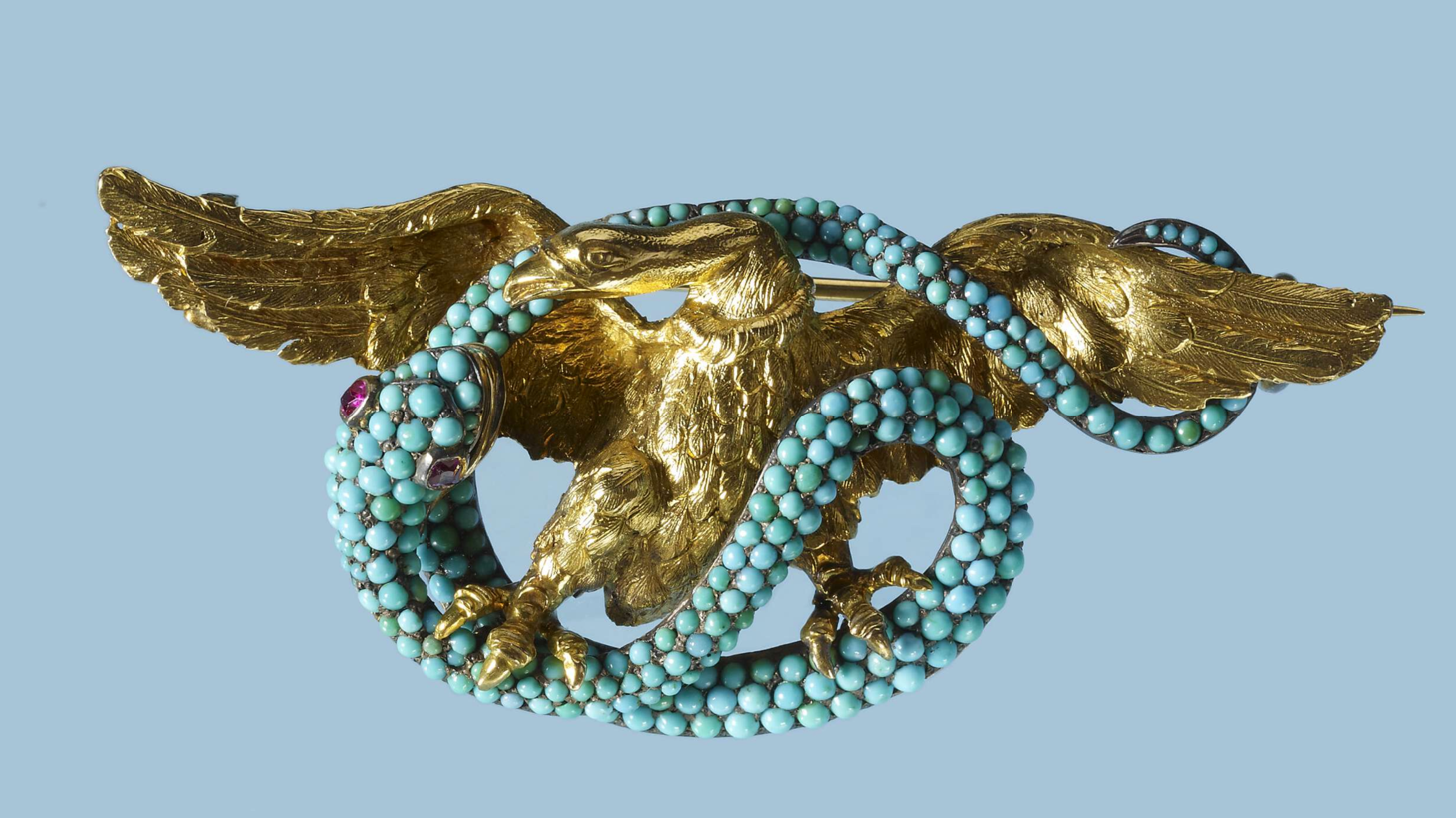 Brooch in the form of an eagle fighting a snake, 1860. The British Museum.