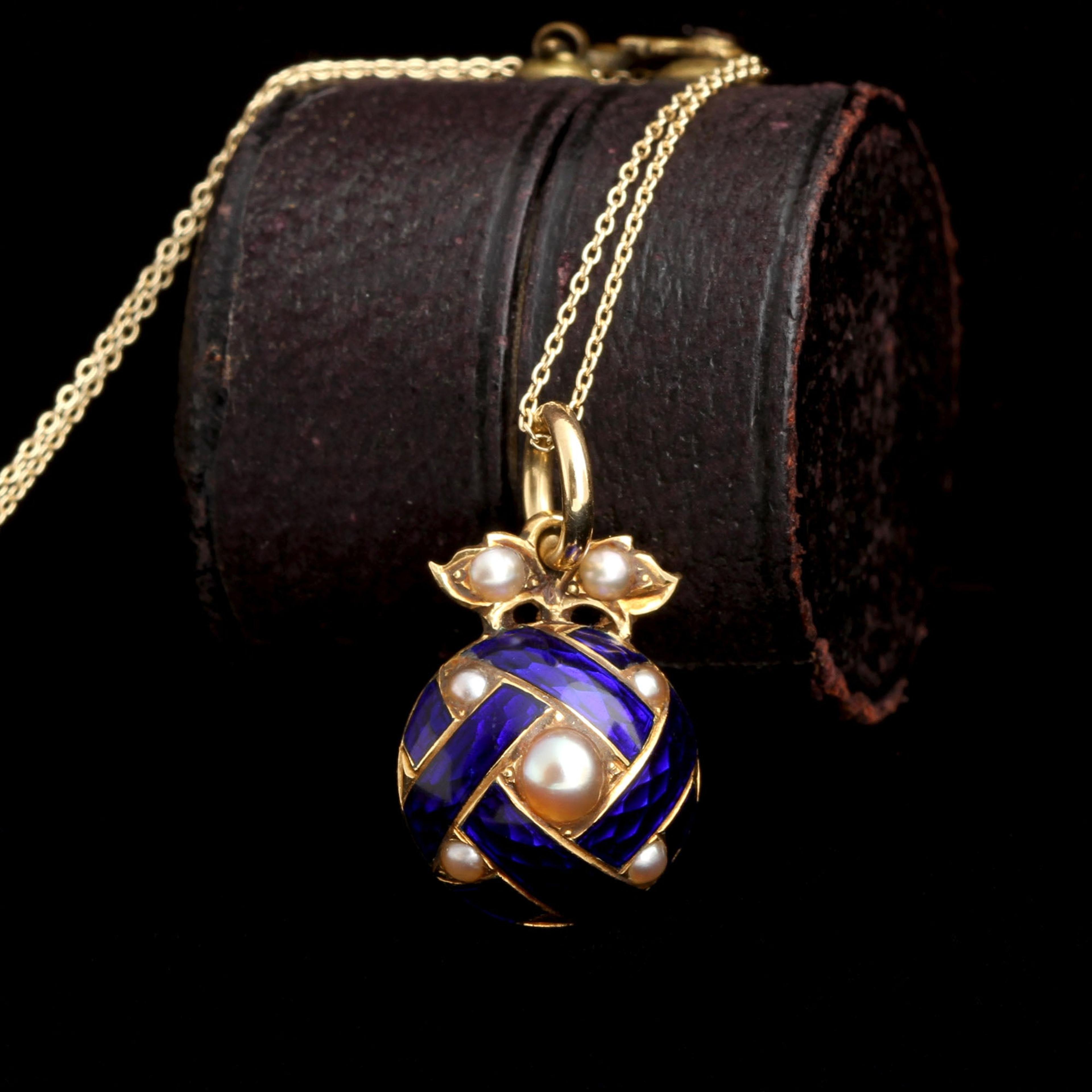 Victorian Woven Enamel & Pearl Locket