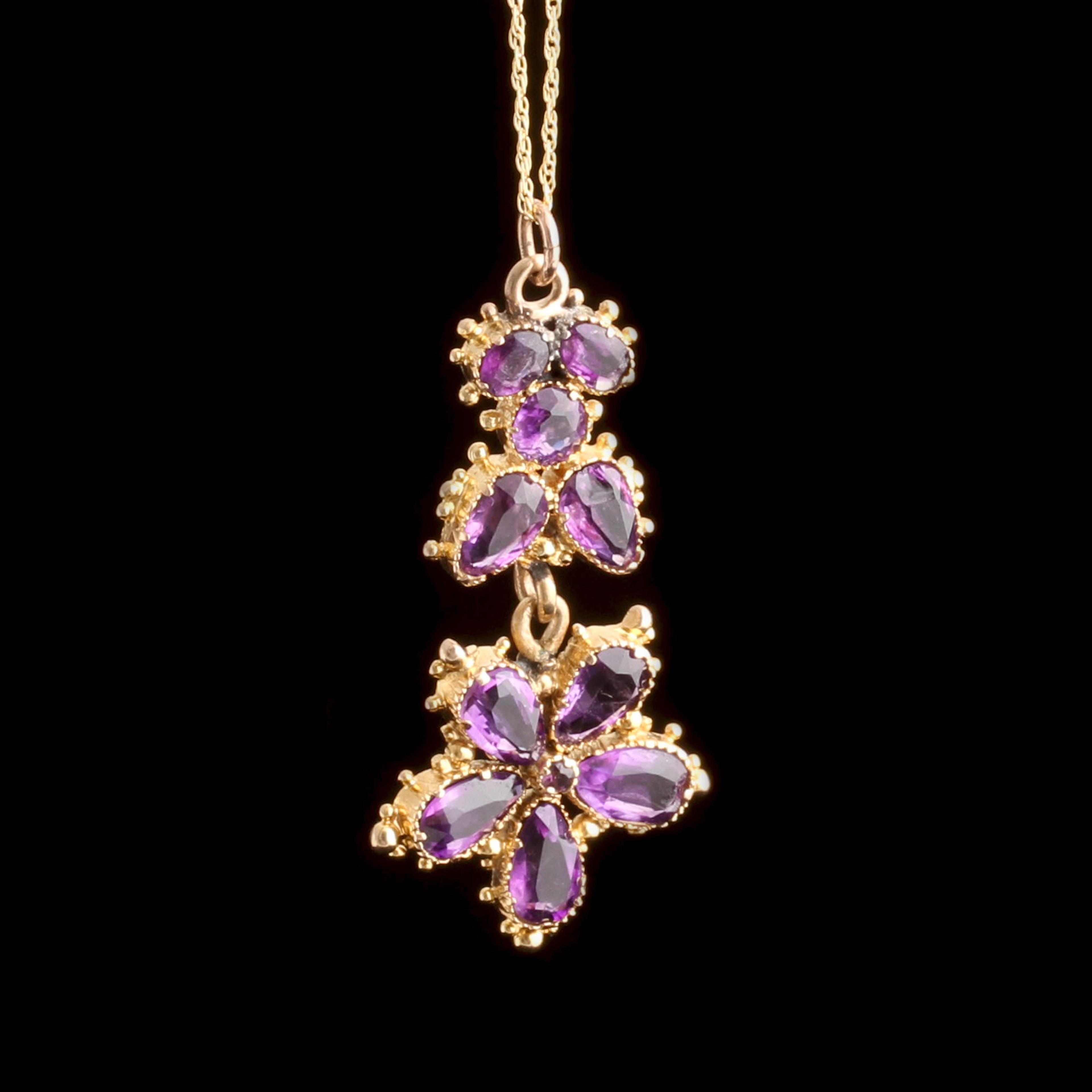 Early Victorian Amethyst Pansy Necklace