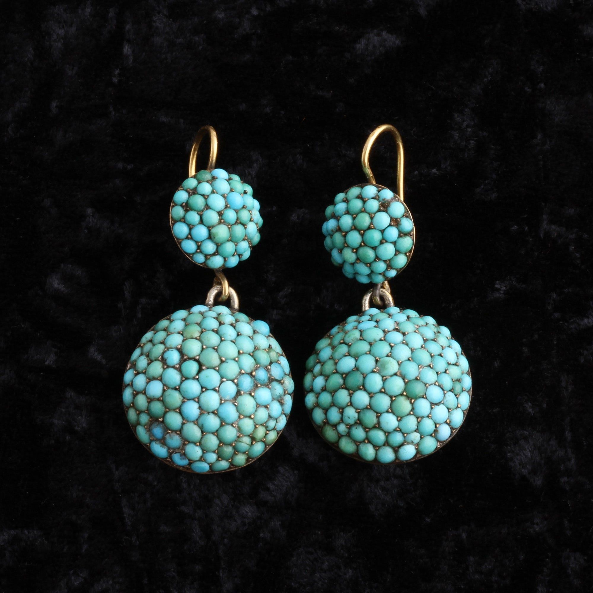 Victorian Turquoise Pavé Drop Earrings