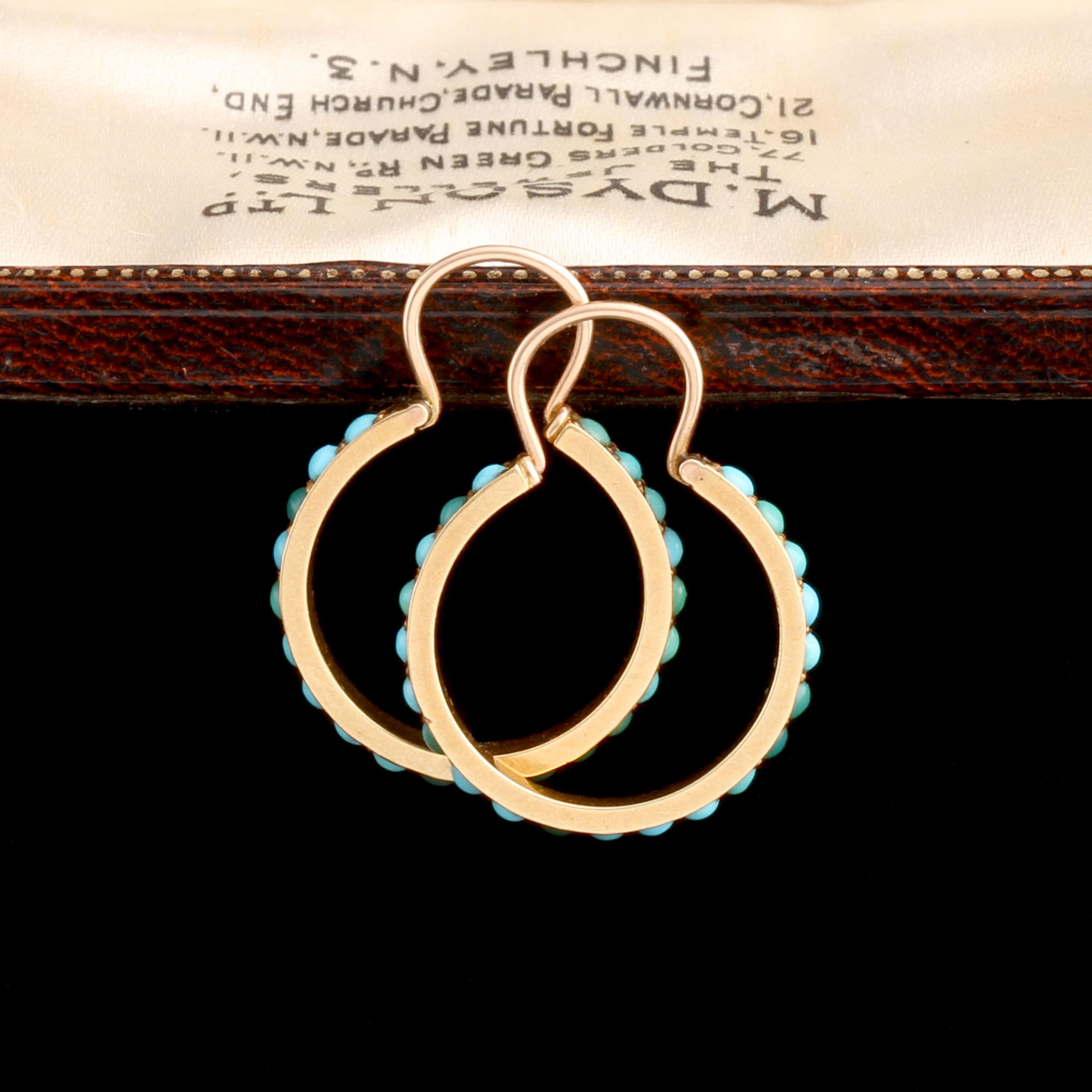 Victorian Turquoise Hoop Earrings