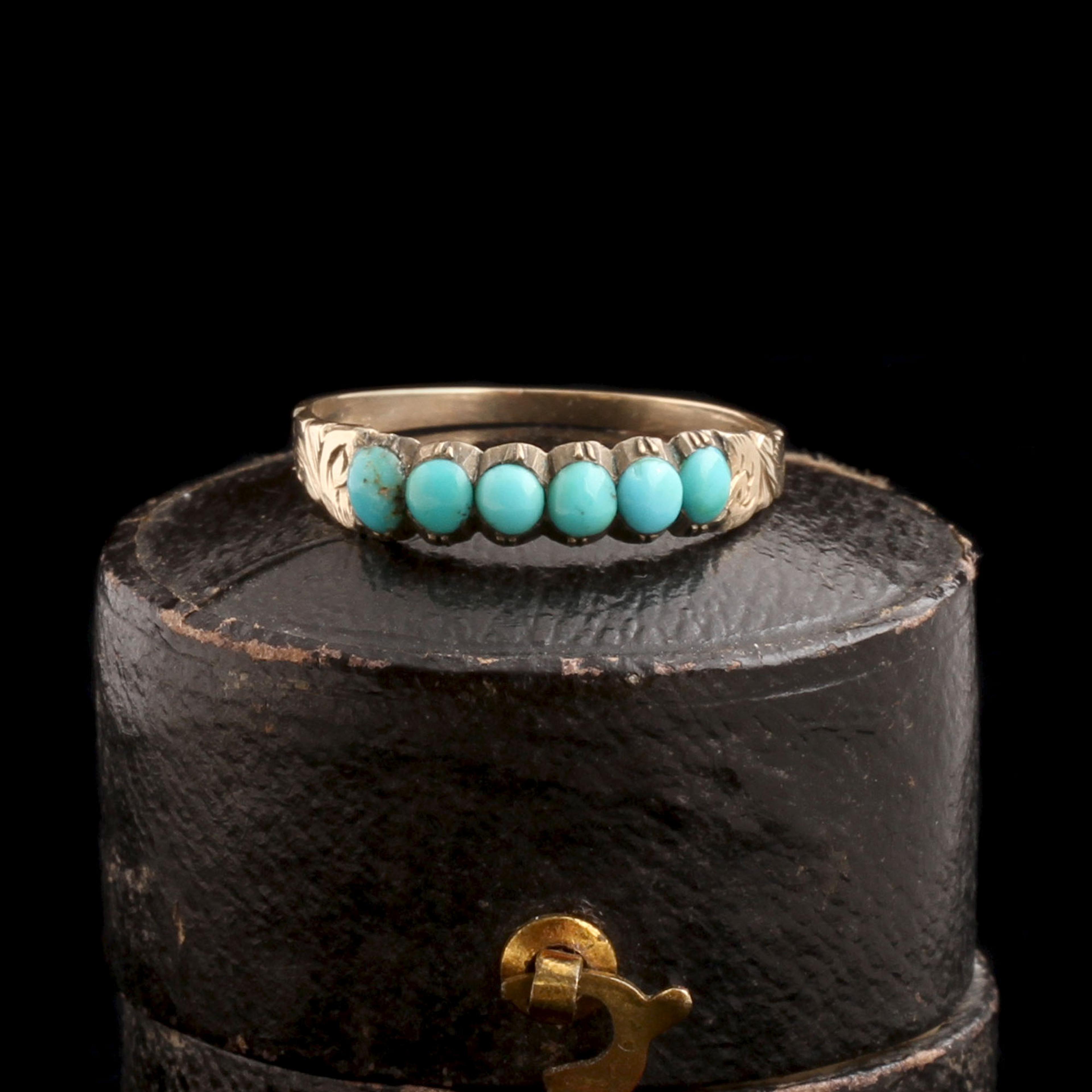 Early Victorian Six Stone Turquoise Ring