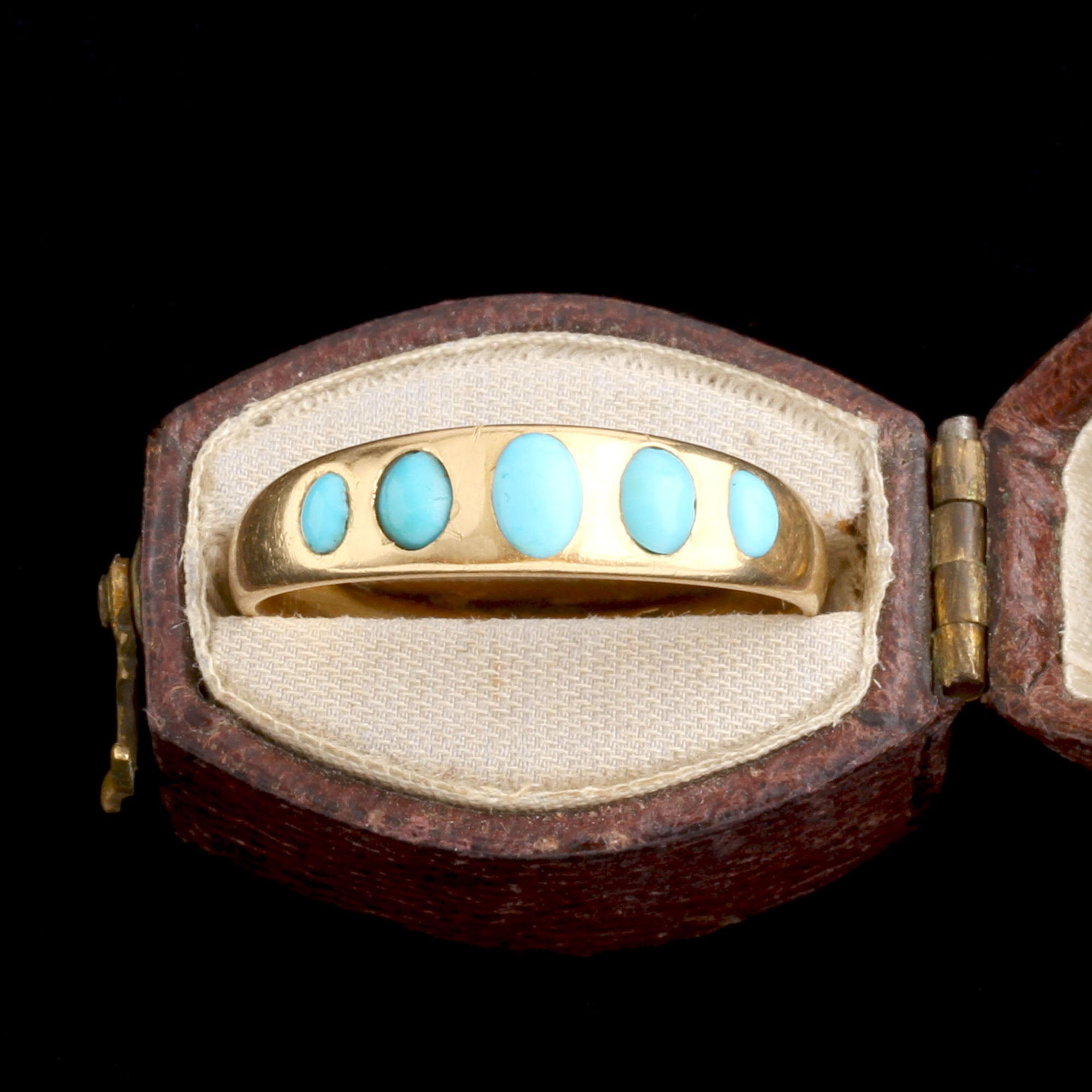 Victorian Five Stone Turquoise Ring