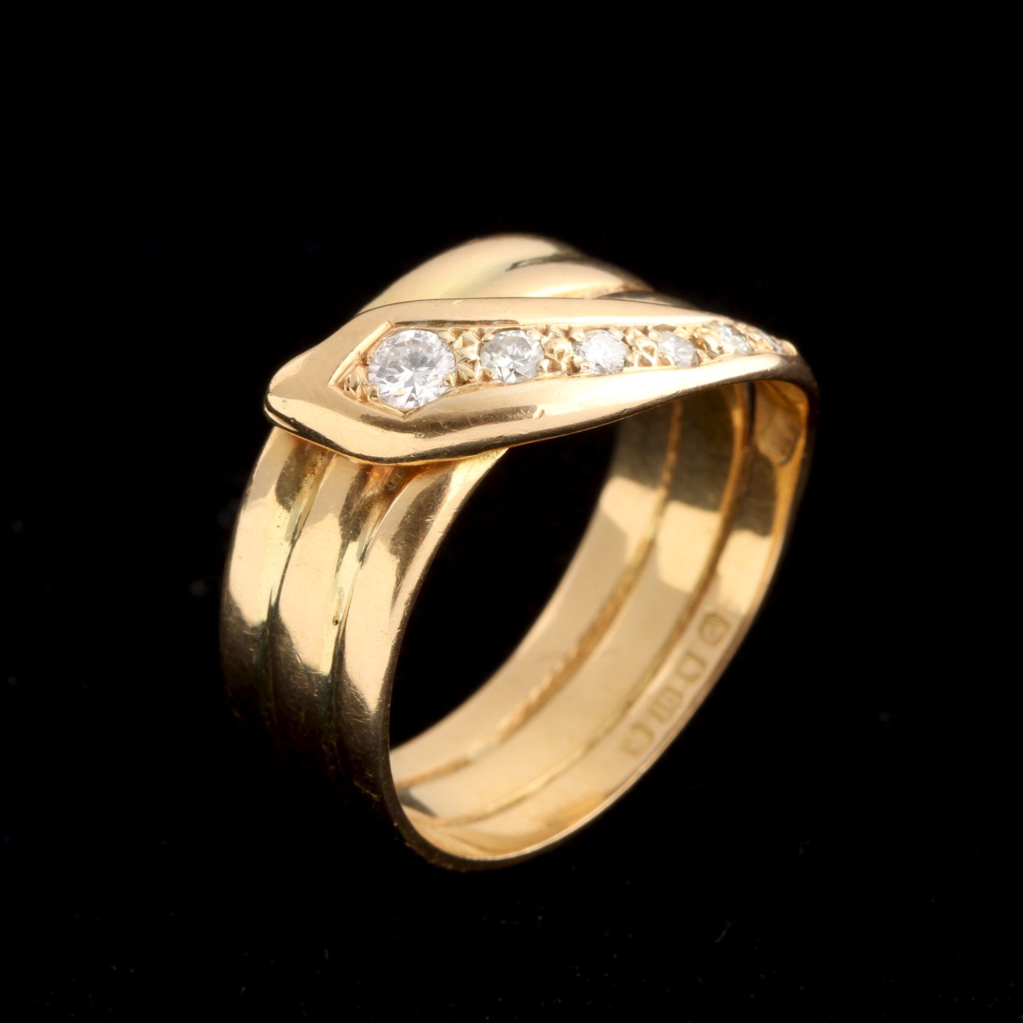 Detail of Victorian Diamond Snake Ring