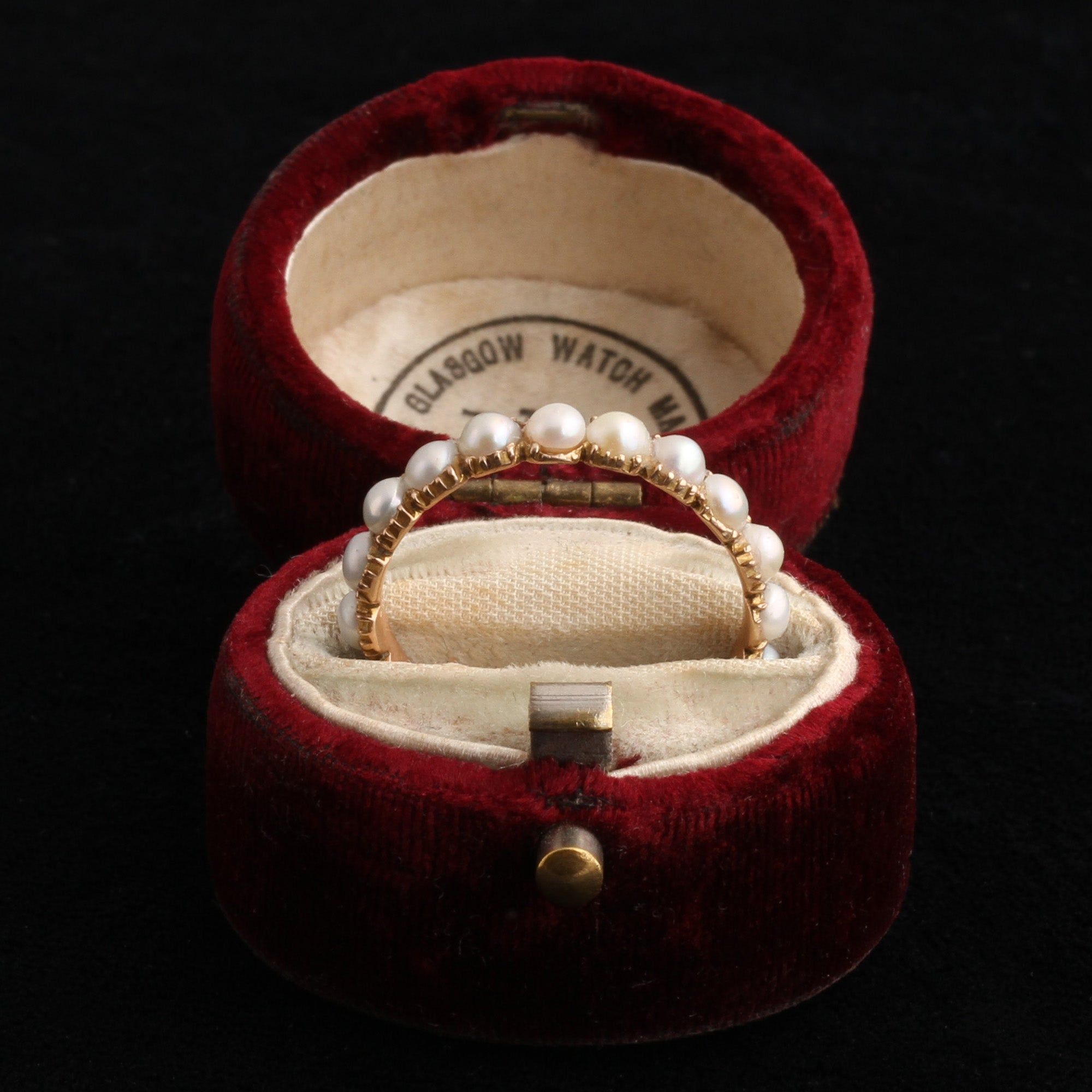 Georgian Nearly Eternity Pearl Ring