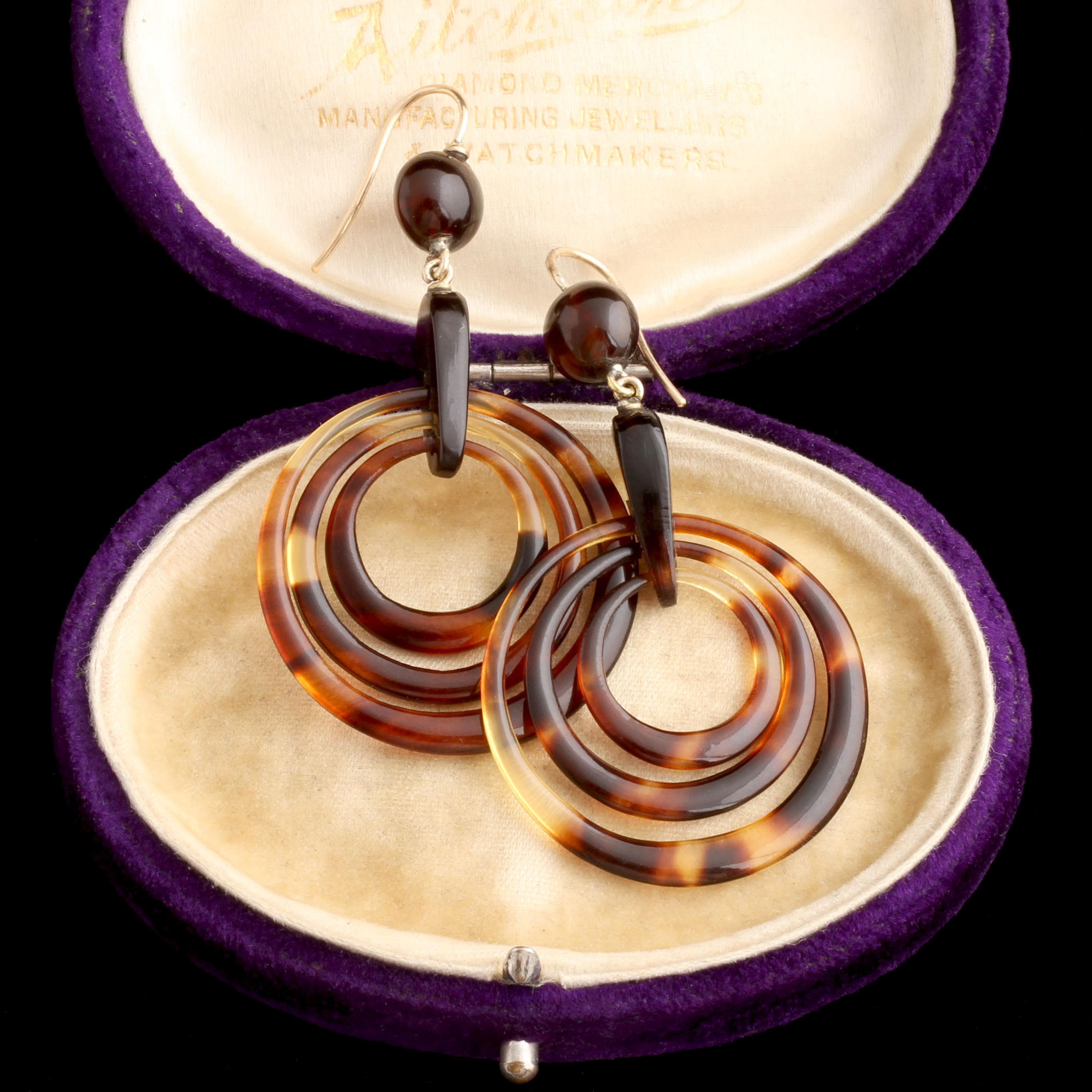 Victorian Tortoiseshell Drop Earrings