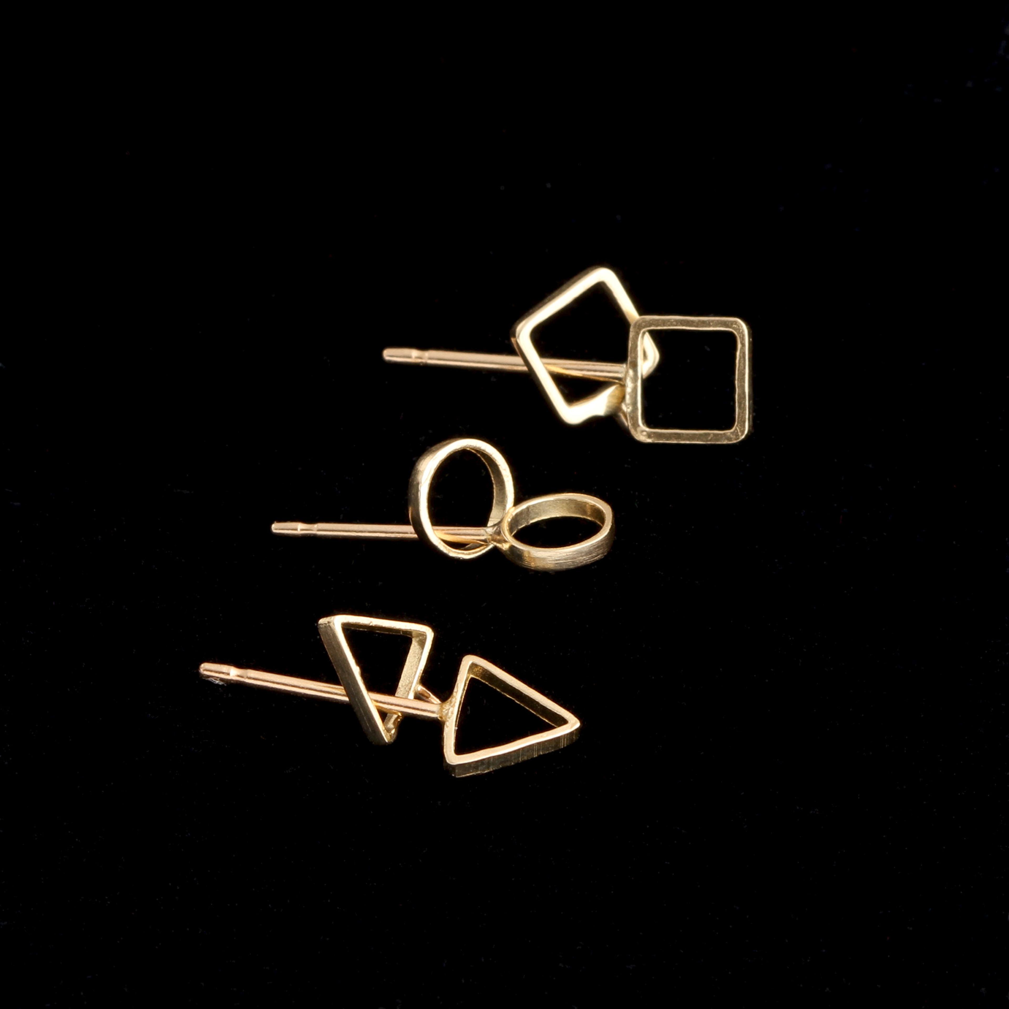 14k Gold Shape Studs