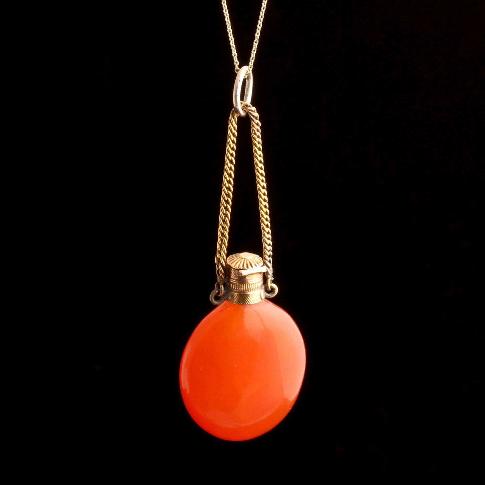 Georgian Carnelian Scent Bottle Necklace