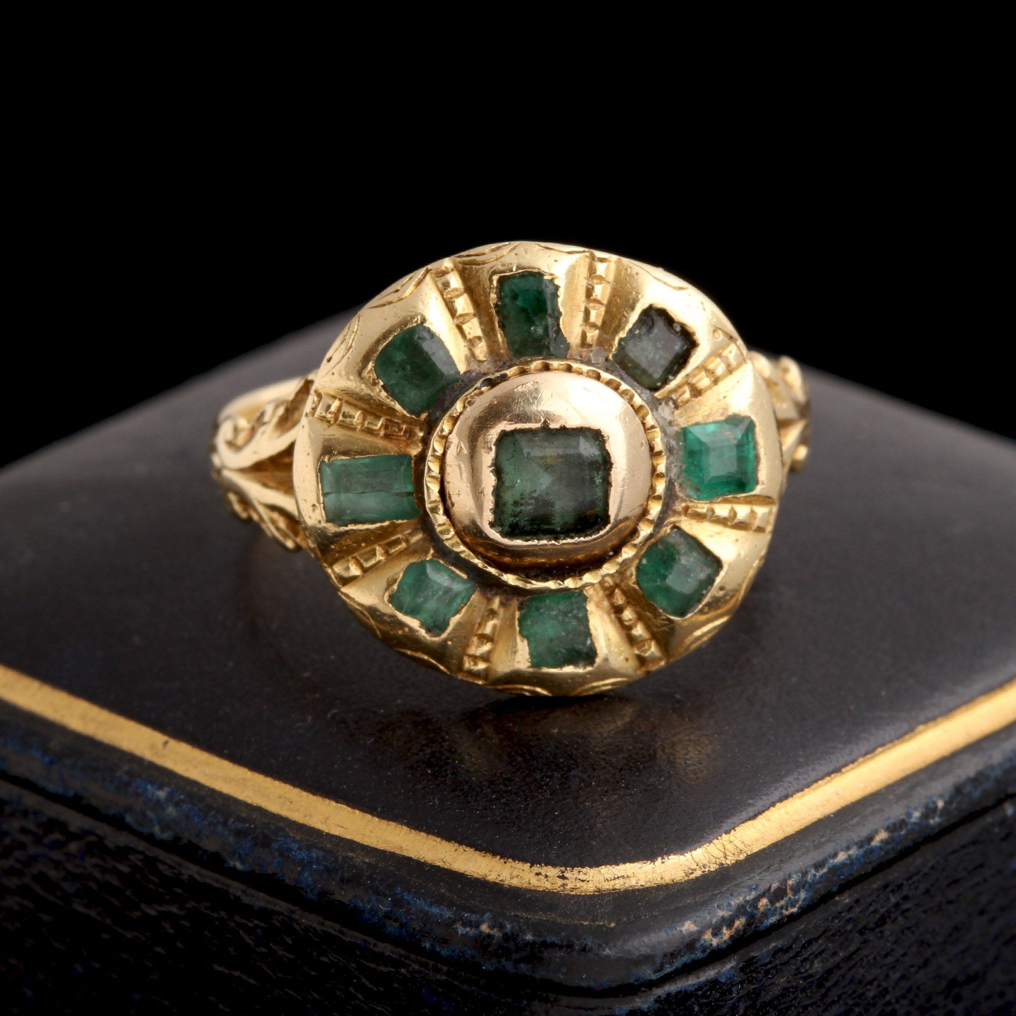 18th Century Iberian Emerald Cluster Ring