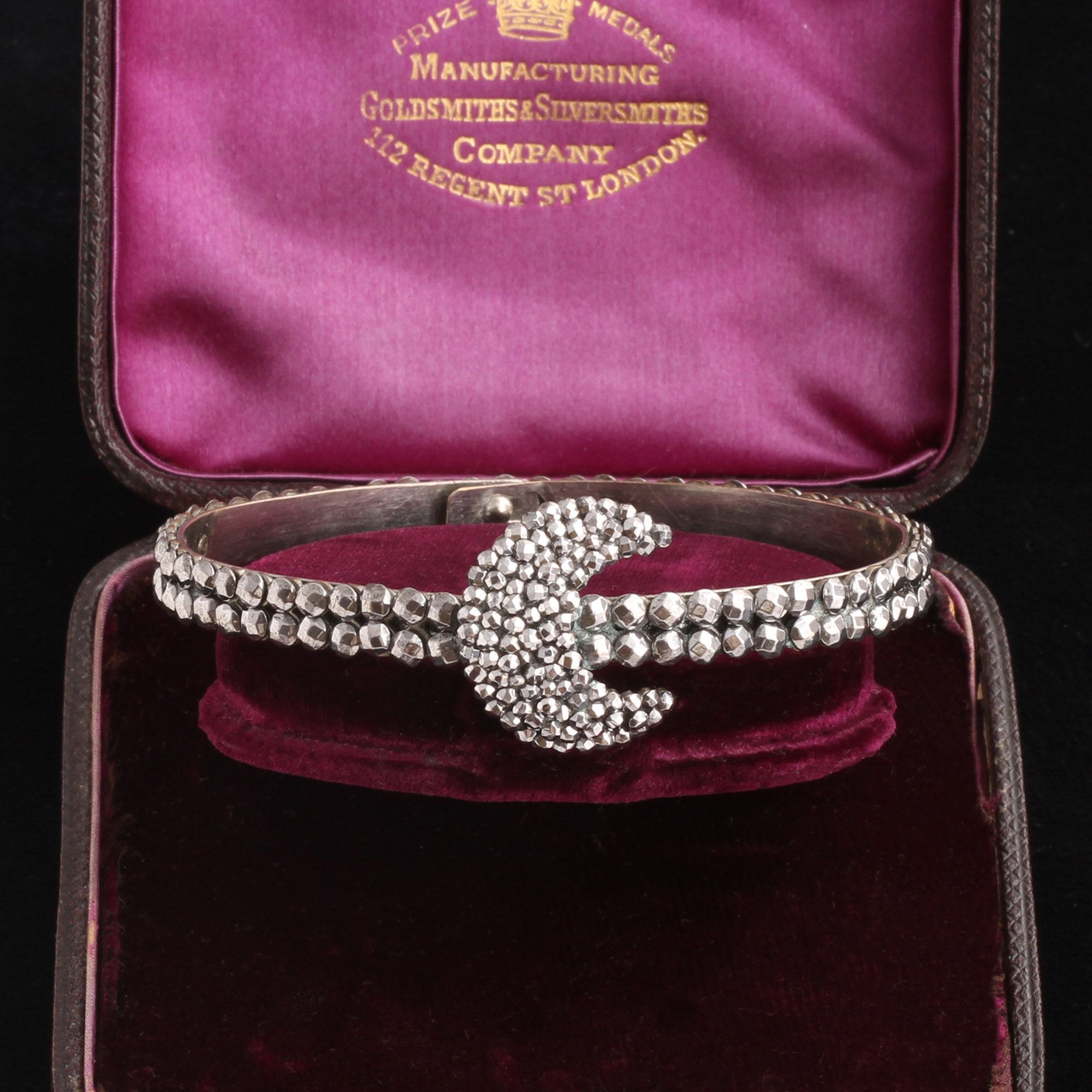Georgian Cut Steel Crescent Moon Bracelet