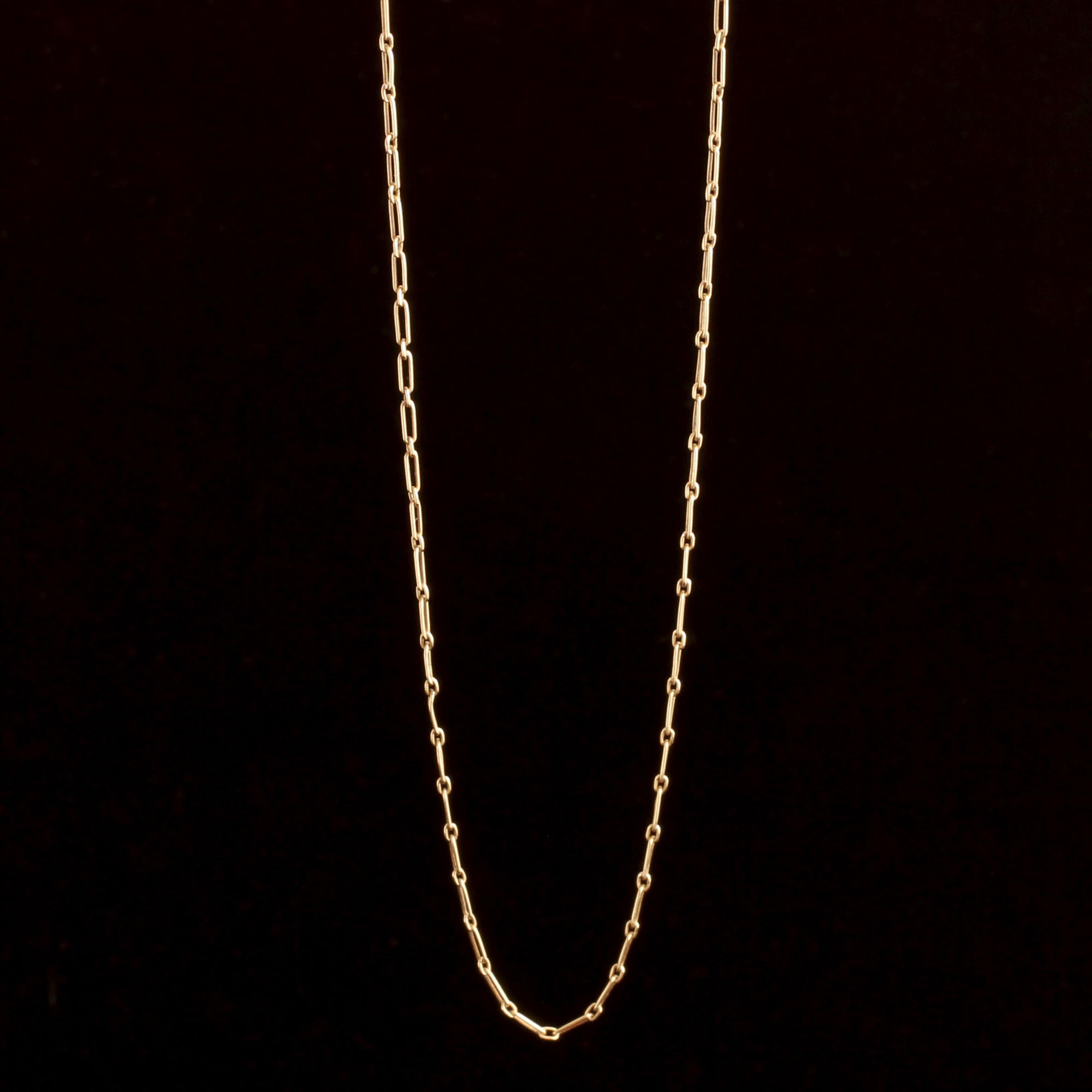 Victorian 18k Long & Short Link 17" Paperclip Chain