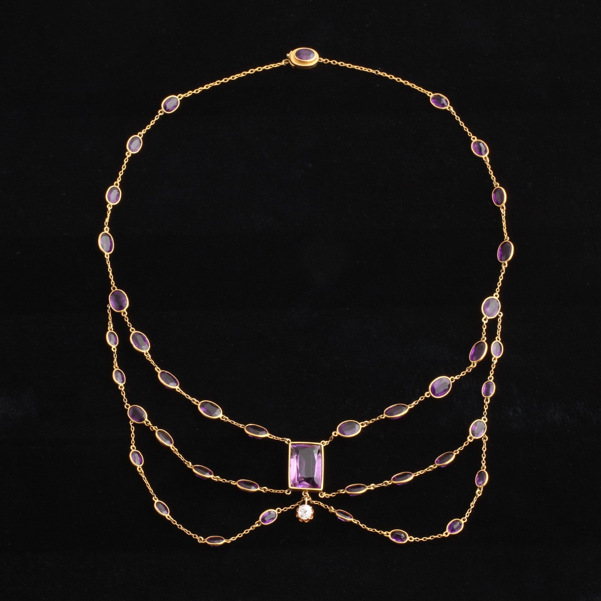 Late 19th Century Amethyst & Diamond Festoon