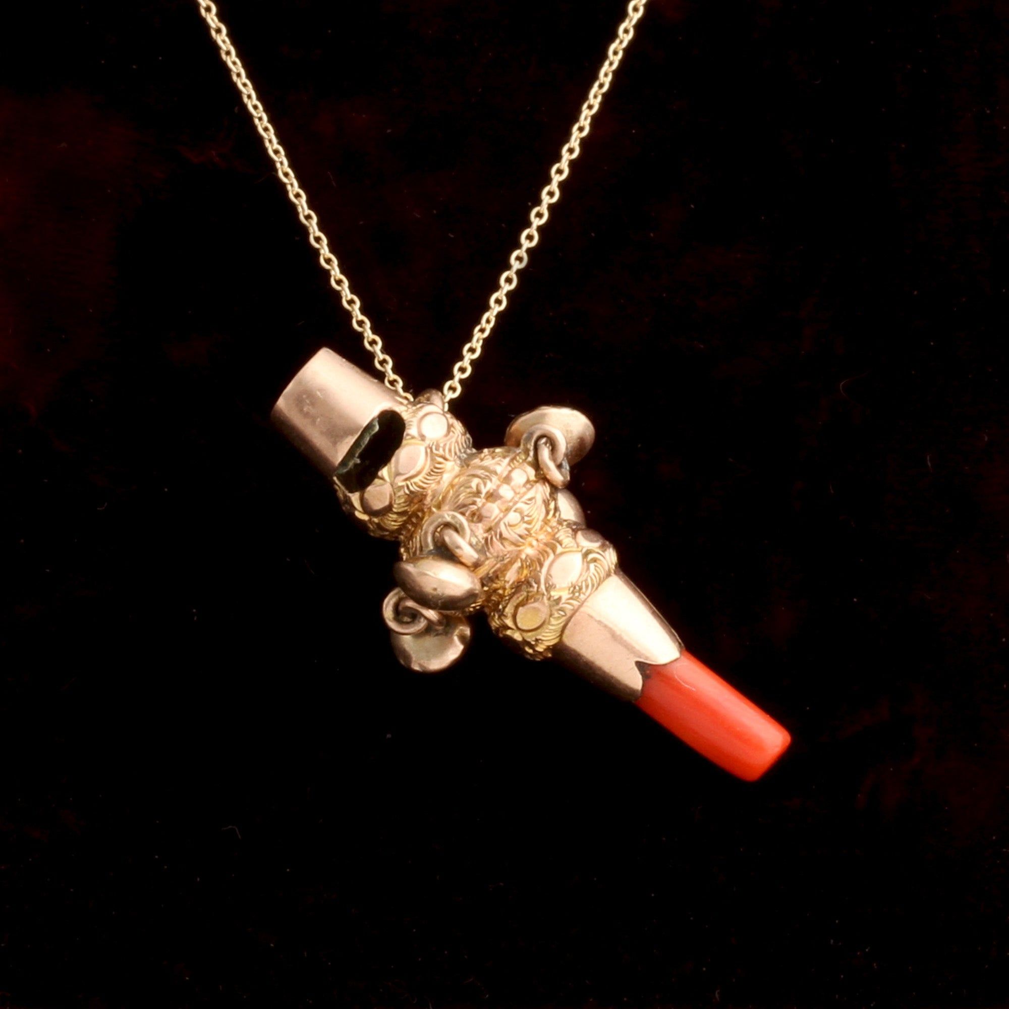 Victorian Baby Rattle & Whistle Charm