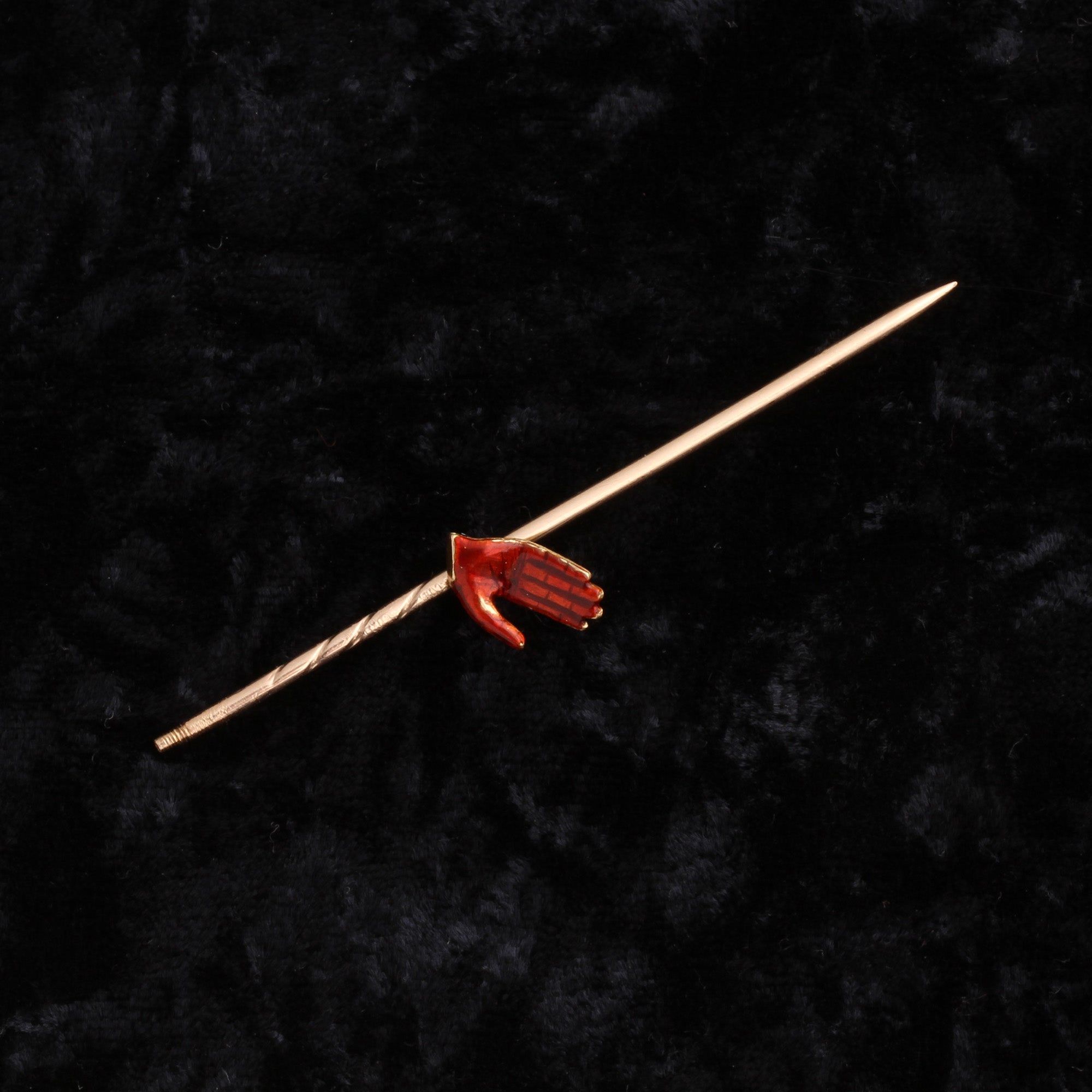 Victorian Red Right Hand Stickpin