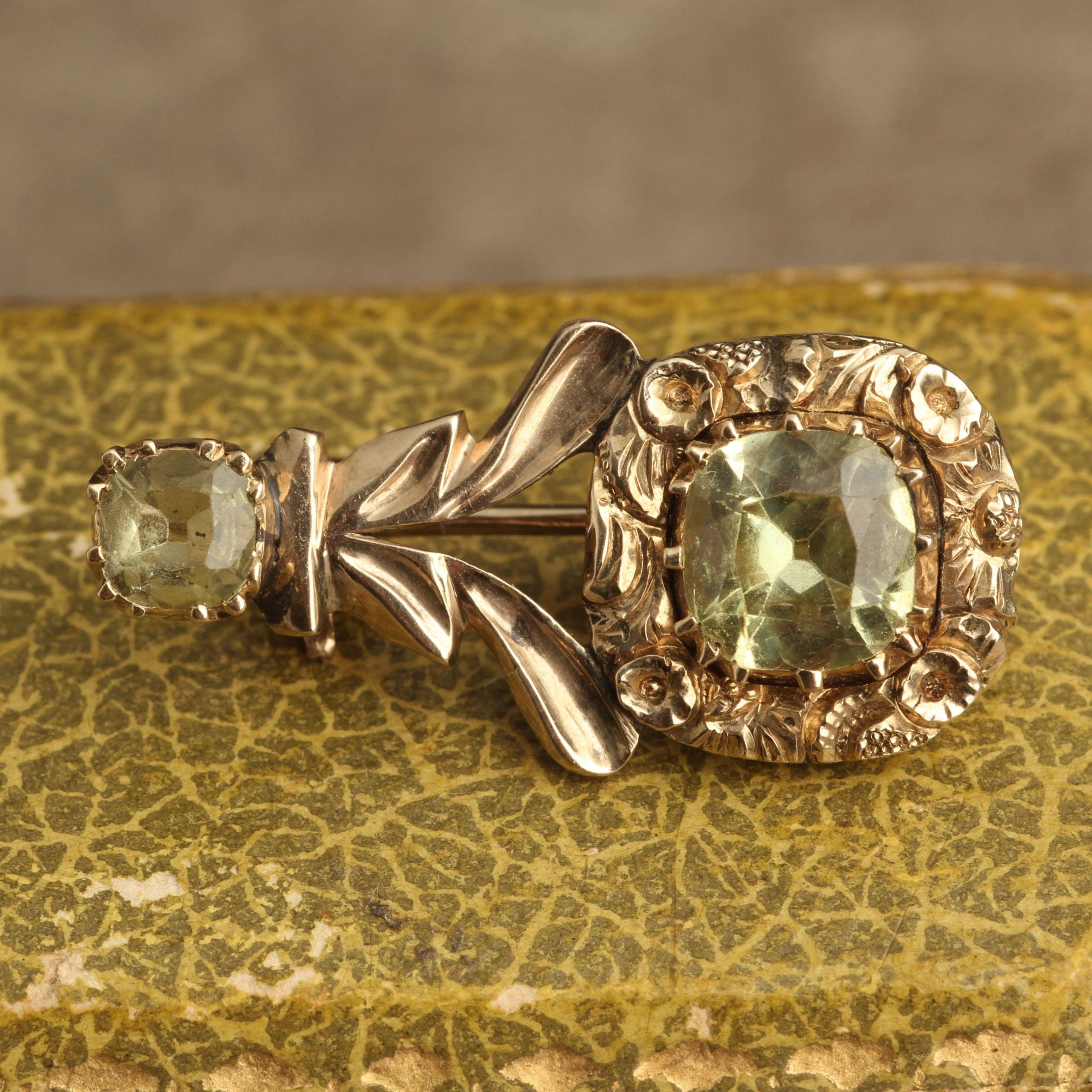 Detail of Chrysolite Halley's Comet Brooch