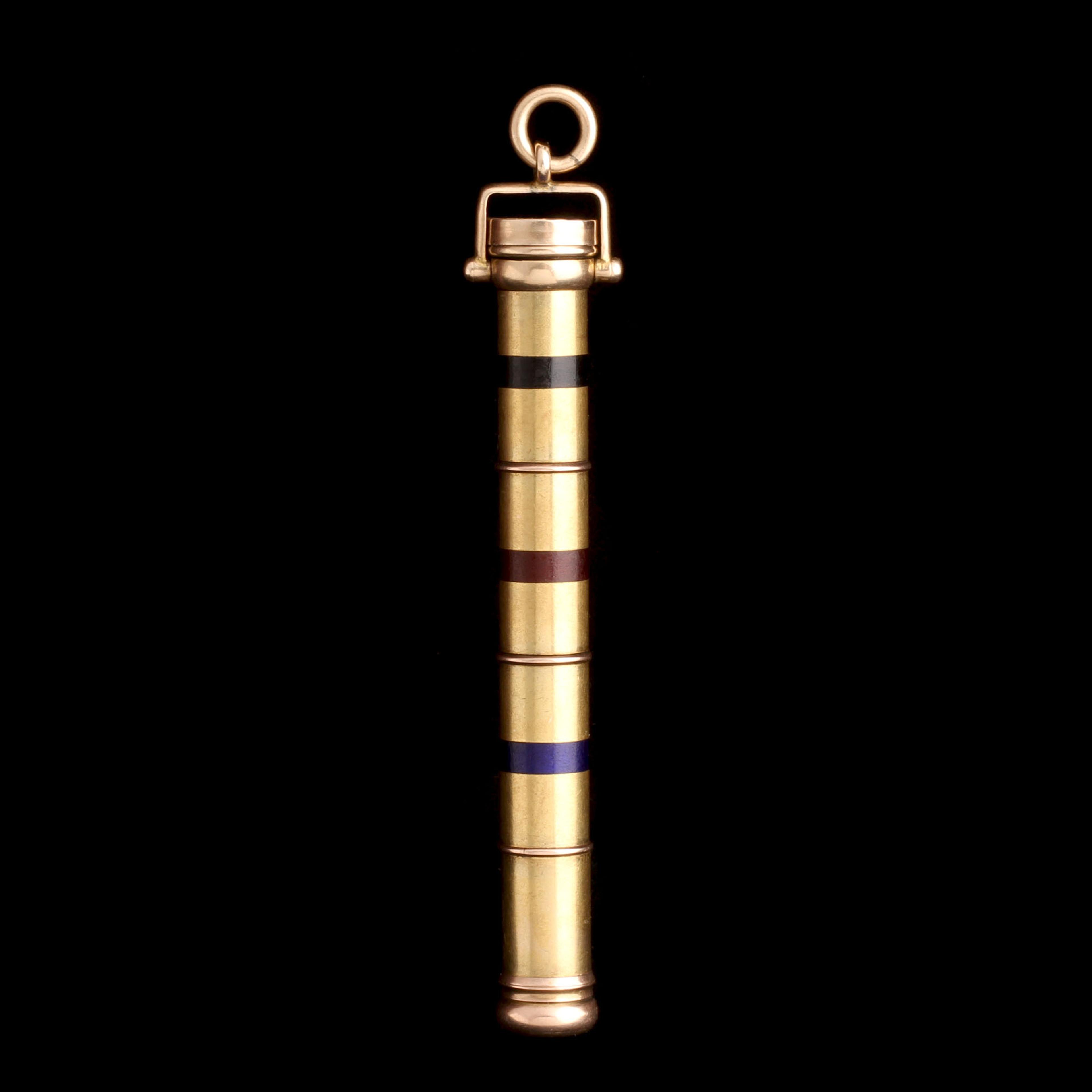 Victorian Gold & Enamel Thornhill Triple Pencil Fob