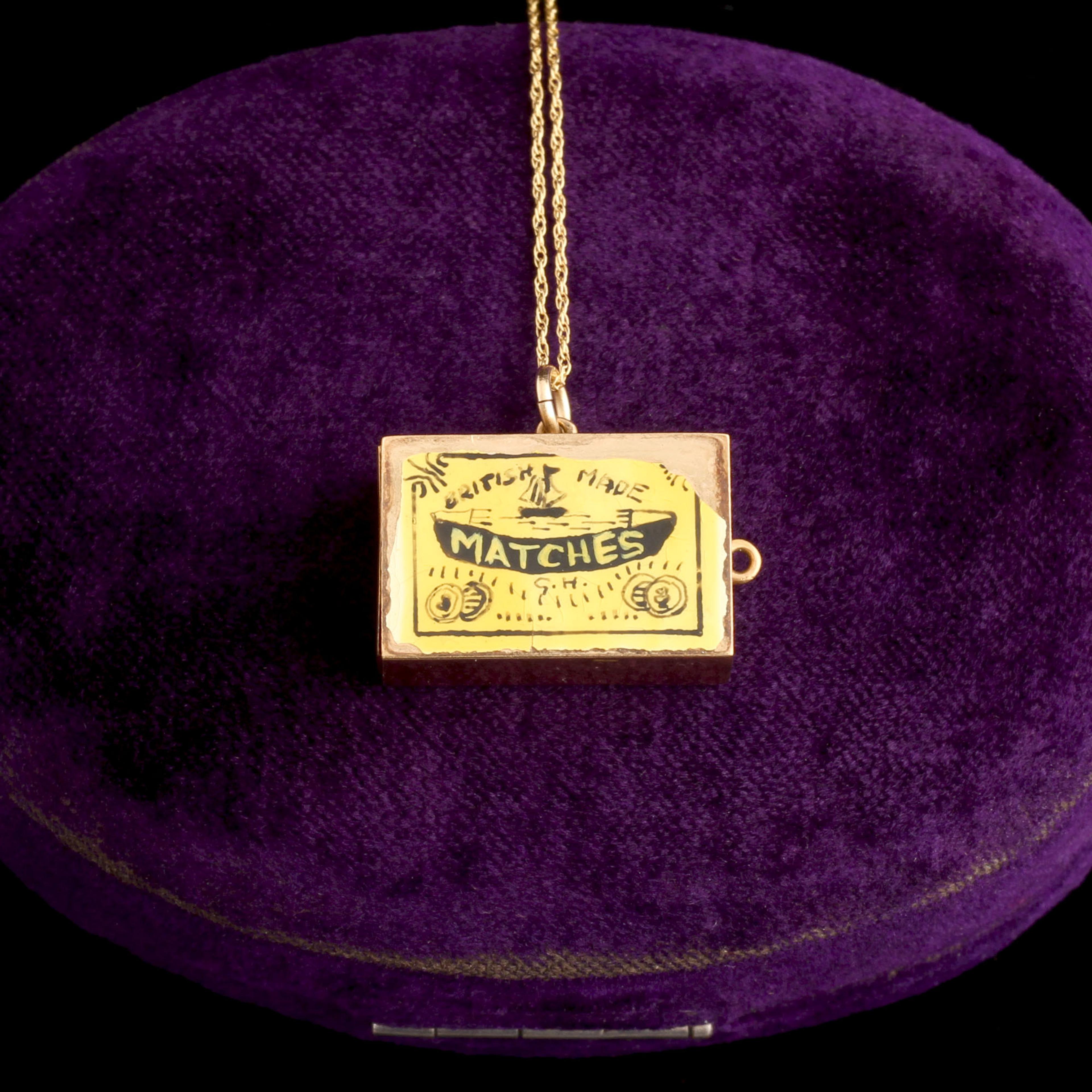 Retro "British Made" Matches Charm Necklace