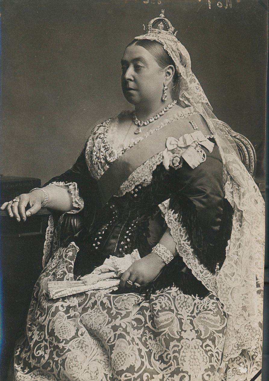 Queen Victoria wearing the “Royal Order of Victoria and Albert” on her left shoulder, 1882. The Royal Collection Trust.