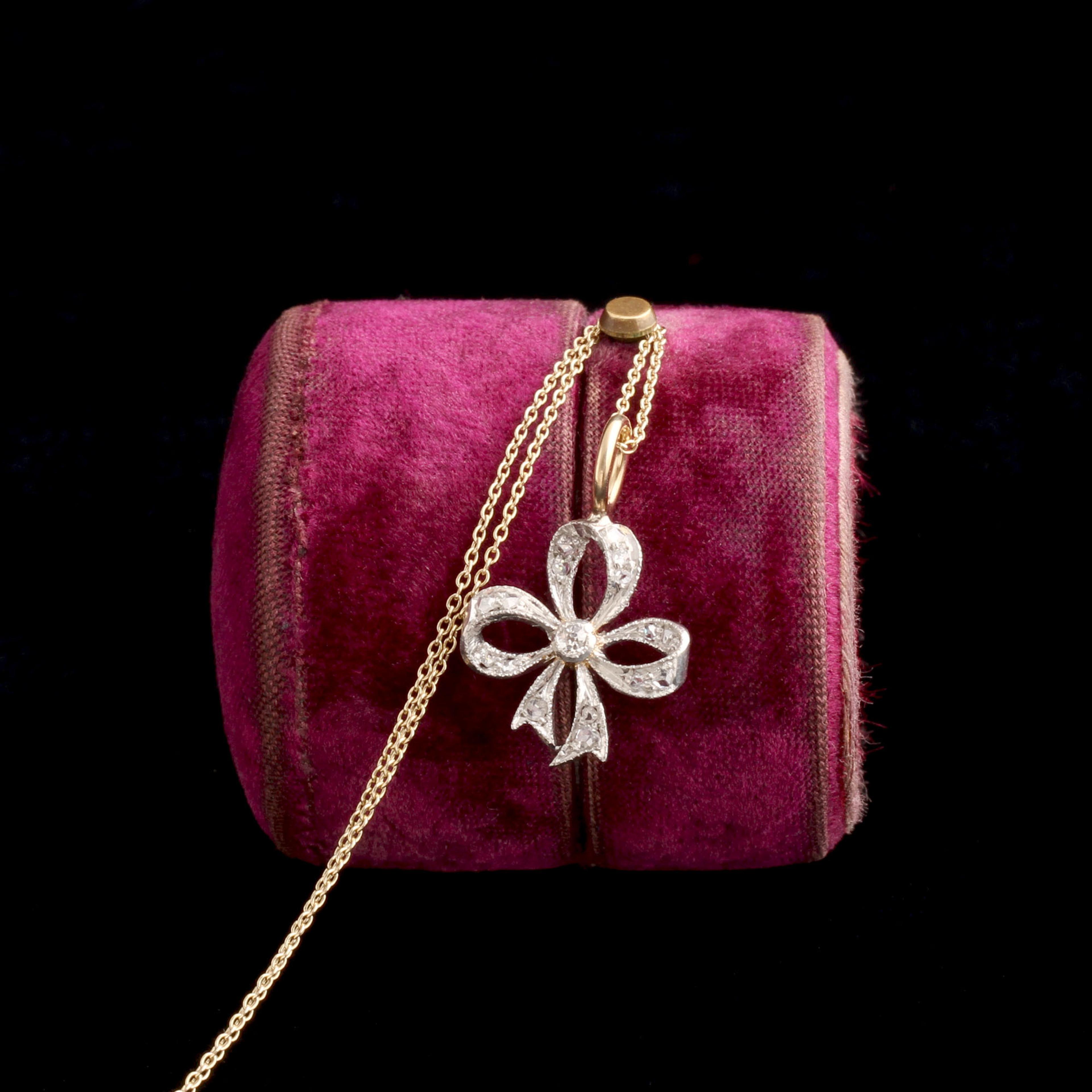 Edwardian Diamond Bow Necklace