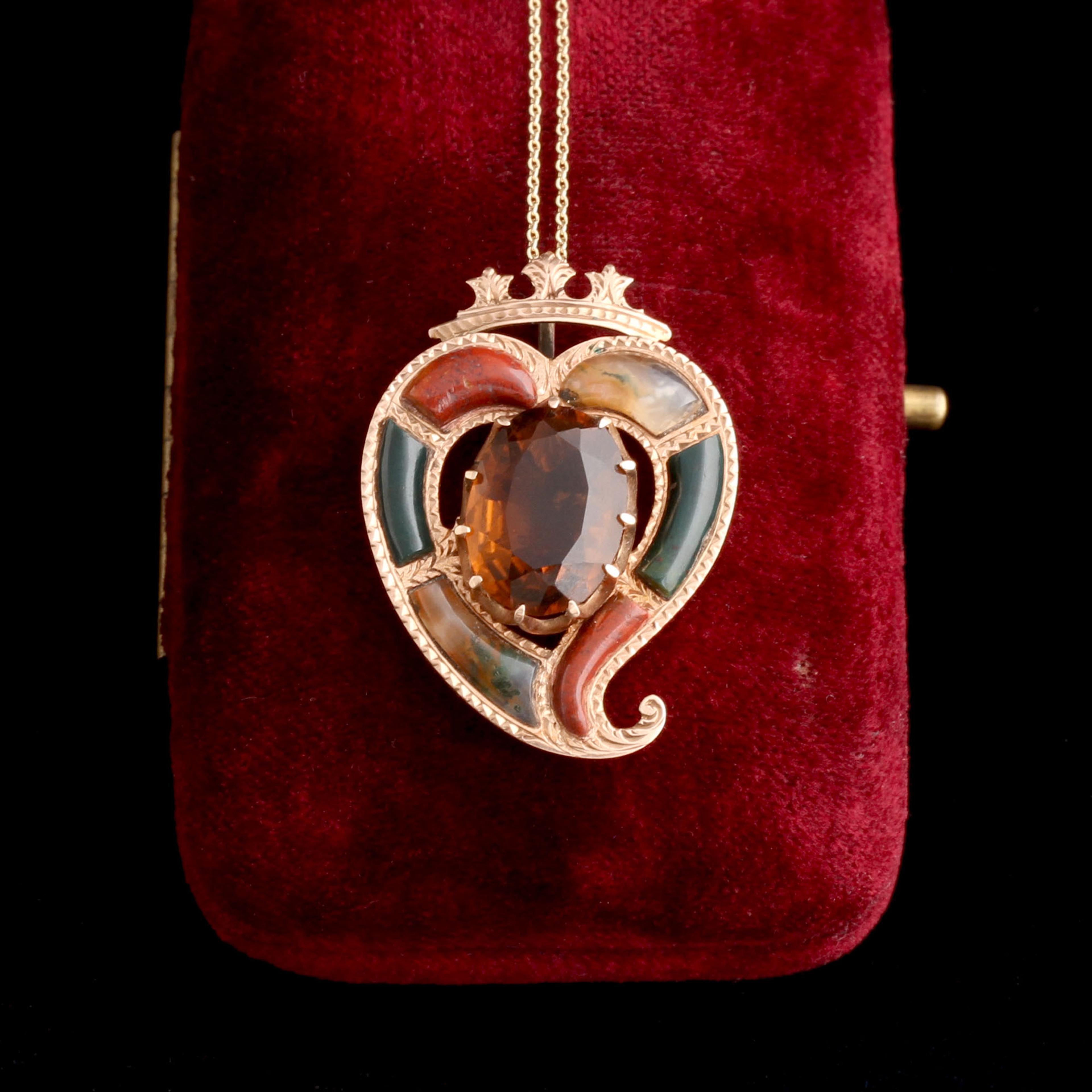 Scottish Victorian Witch's Heart Necklace