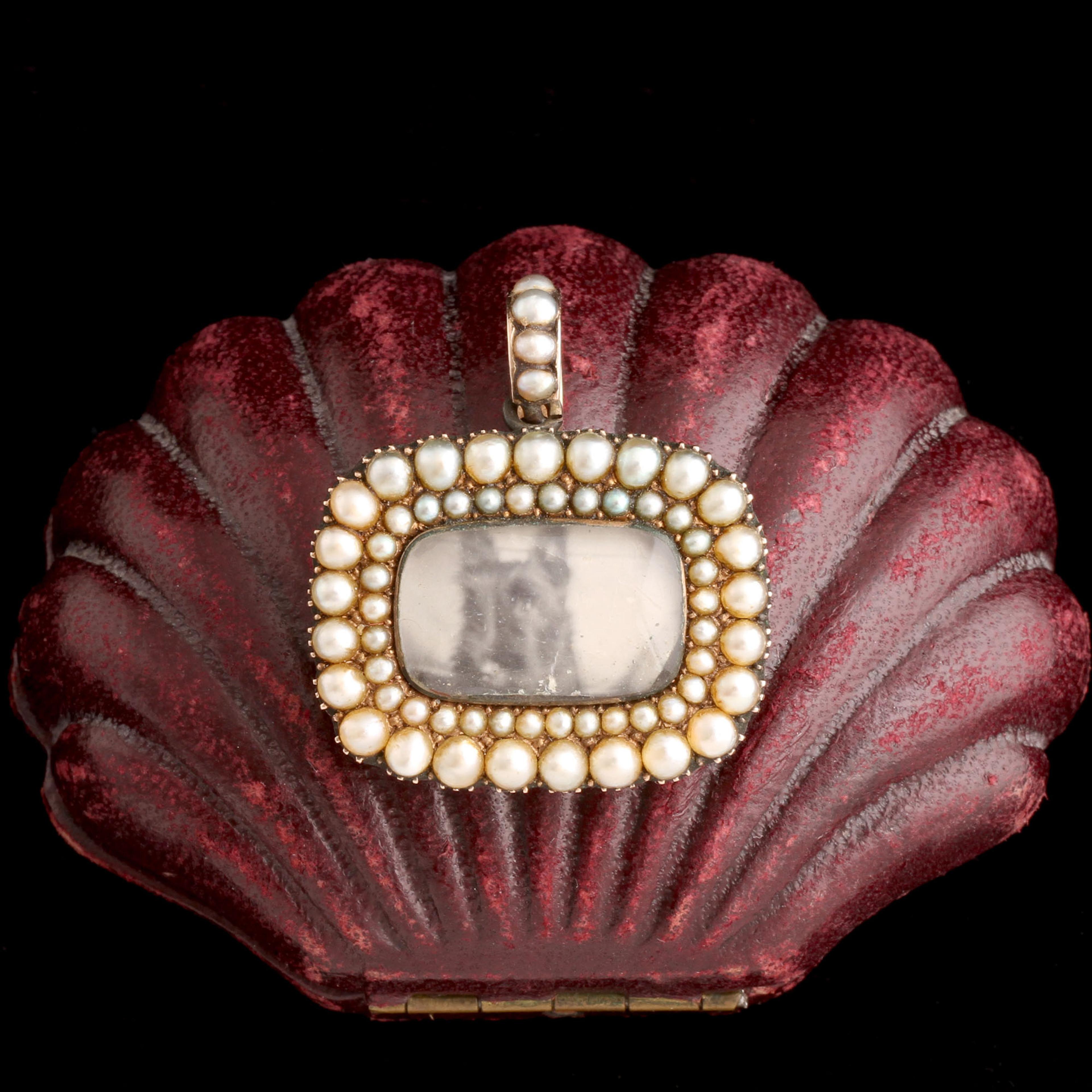 Georgian Double Halo Seed Pearl Locket