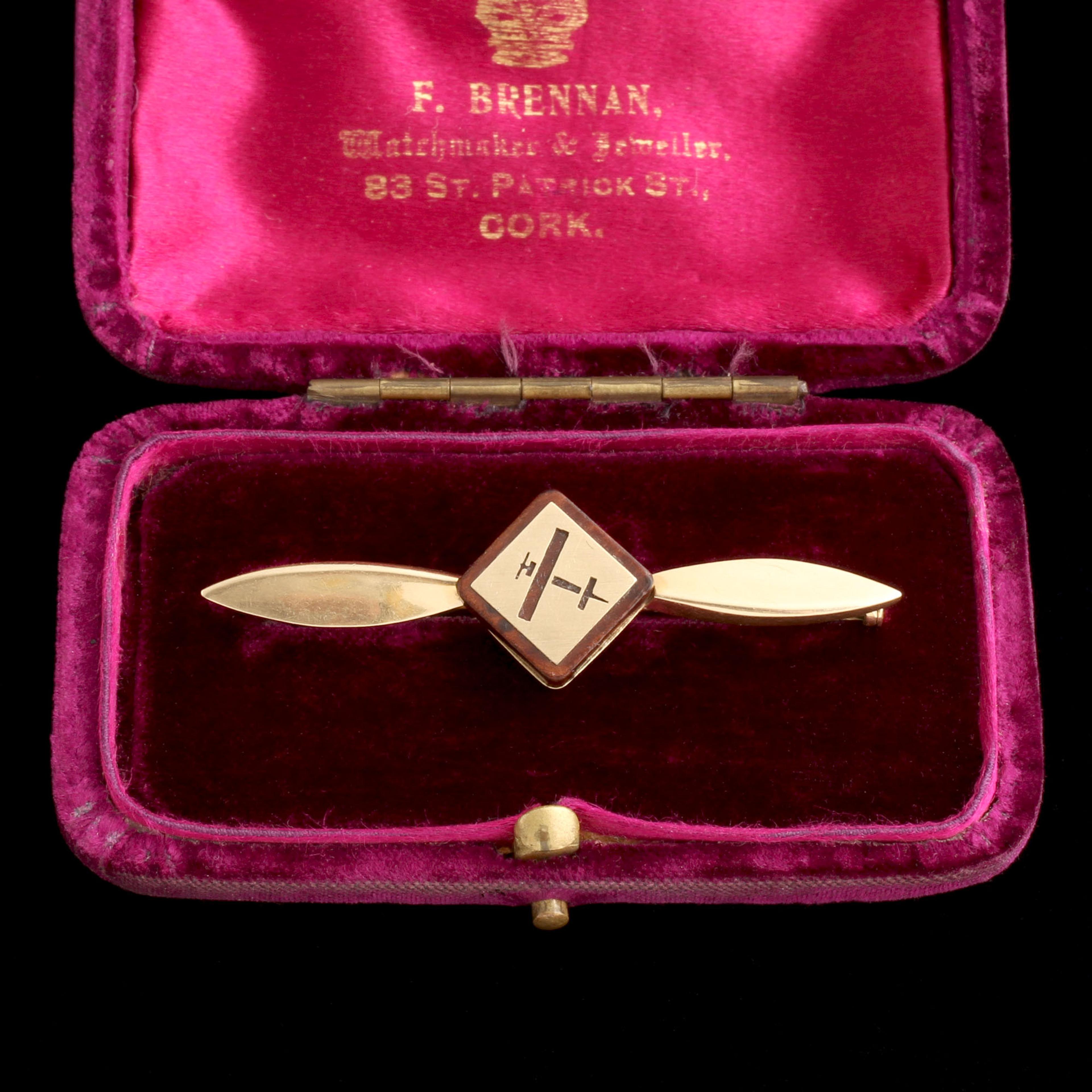 1920s Austrian Gold & Mahogany Aviation Pin