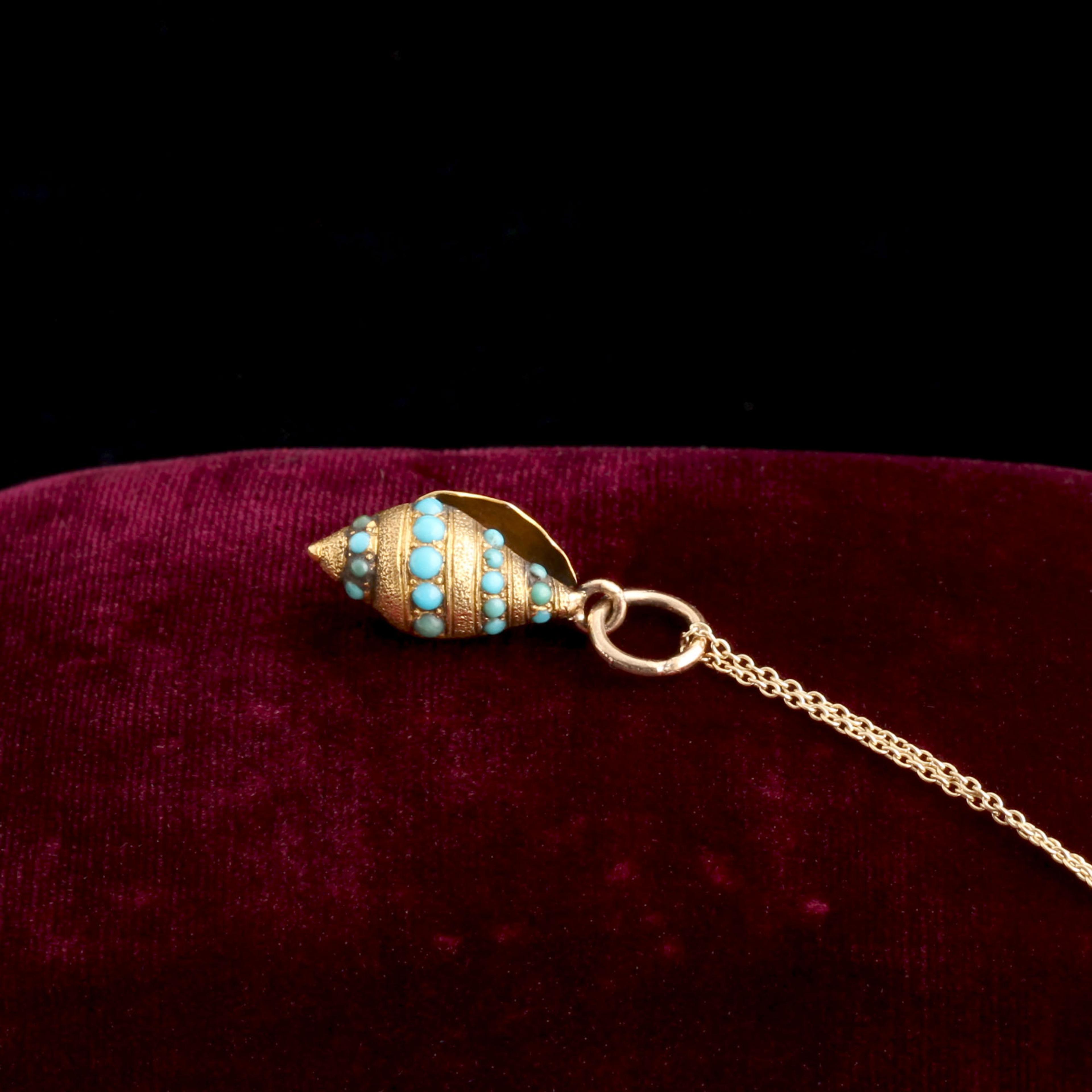 Detail of Victorian Turquoise Shell Necklace