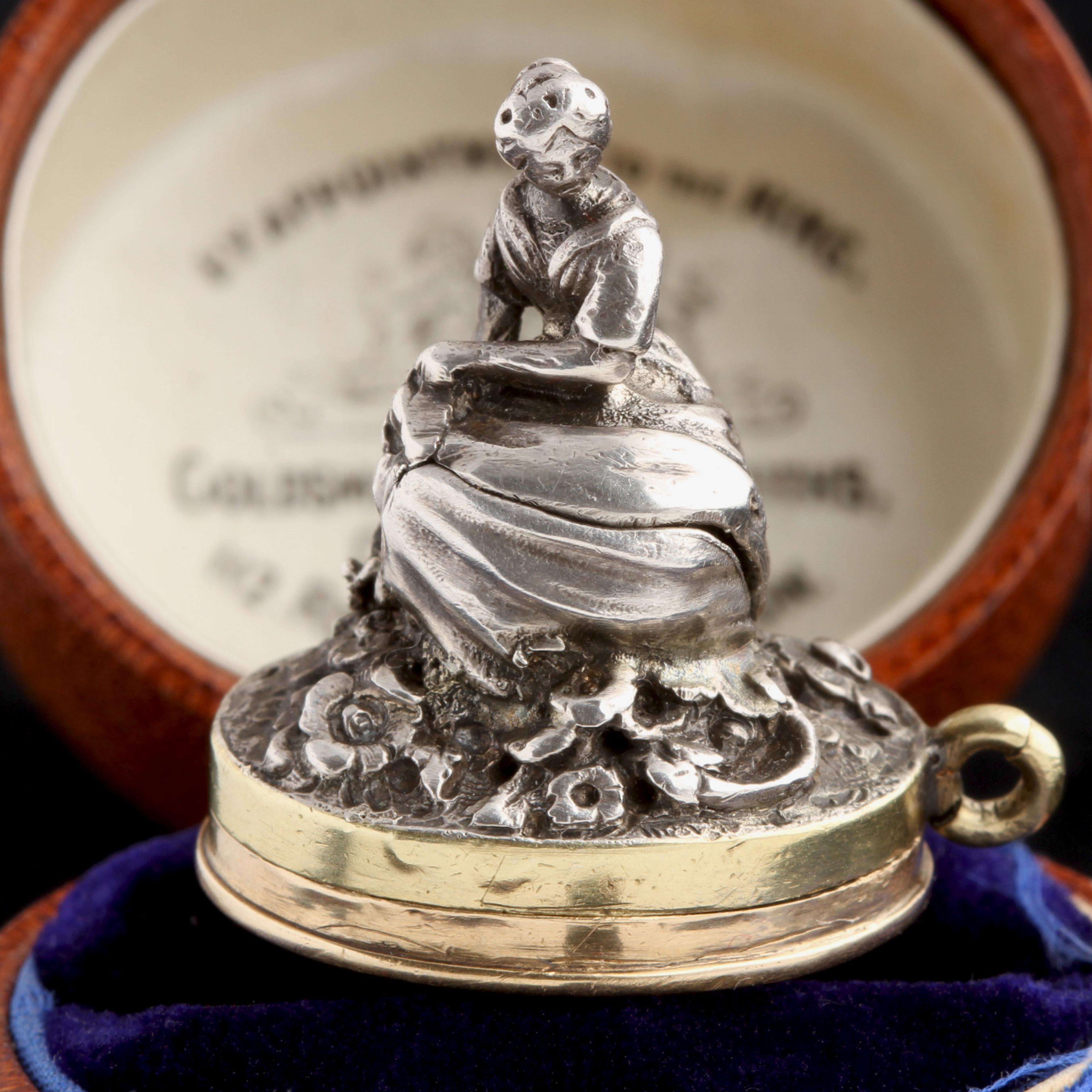 Detail of Victorian Risque Novelty Fob