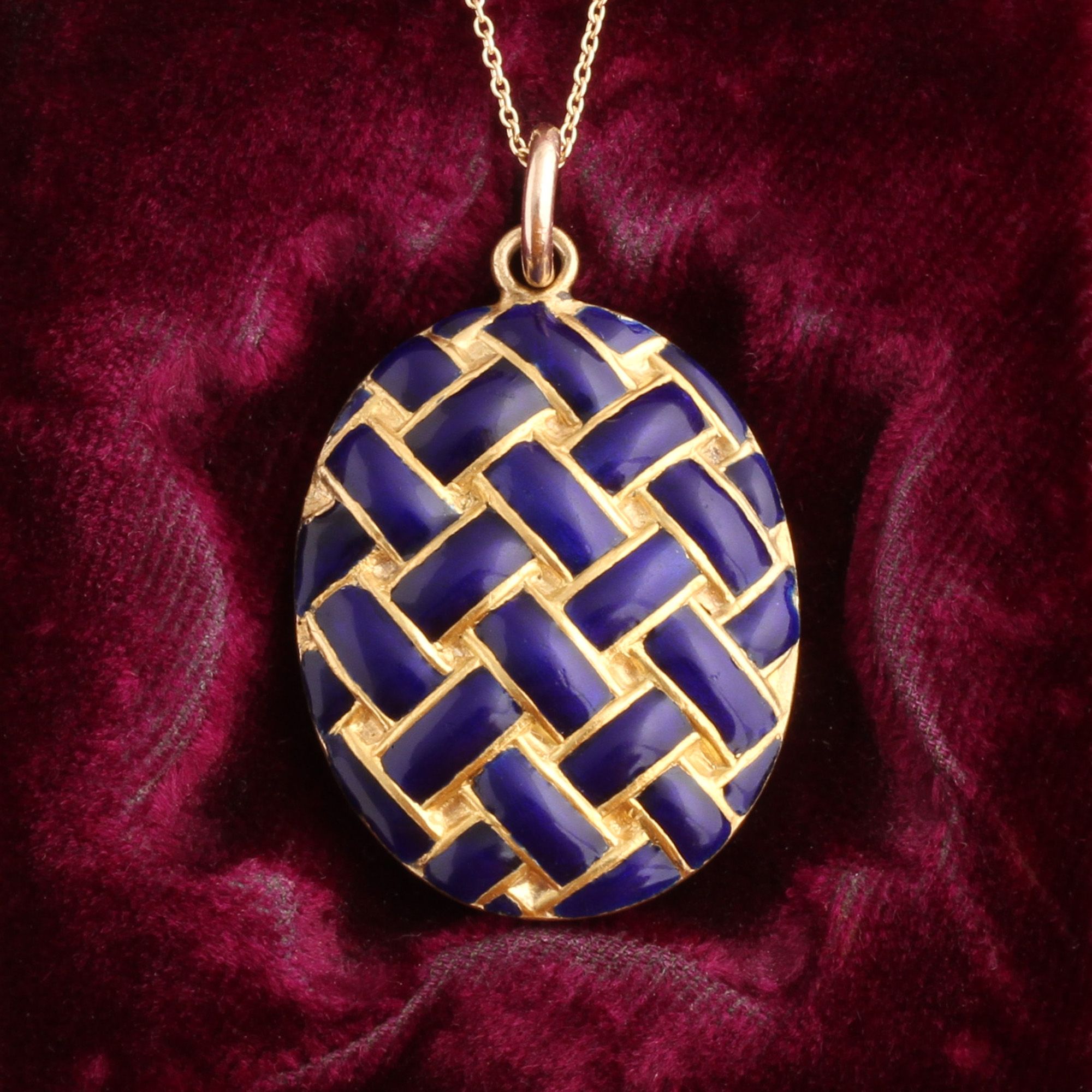 Victorian Woven Enamel Locket