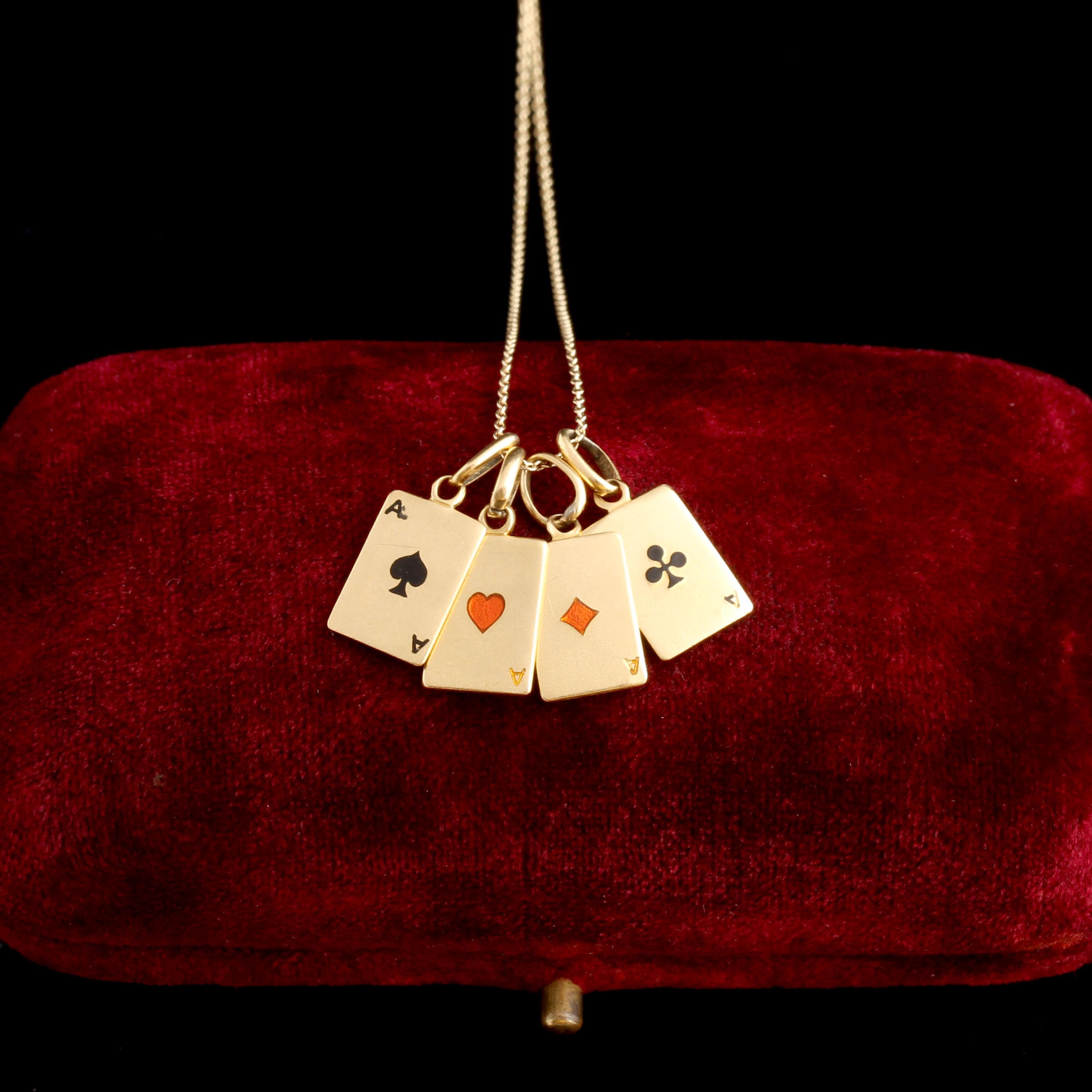 Retro Italian Four of a Kind Gold Ace Charms