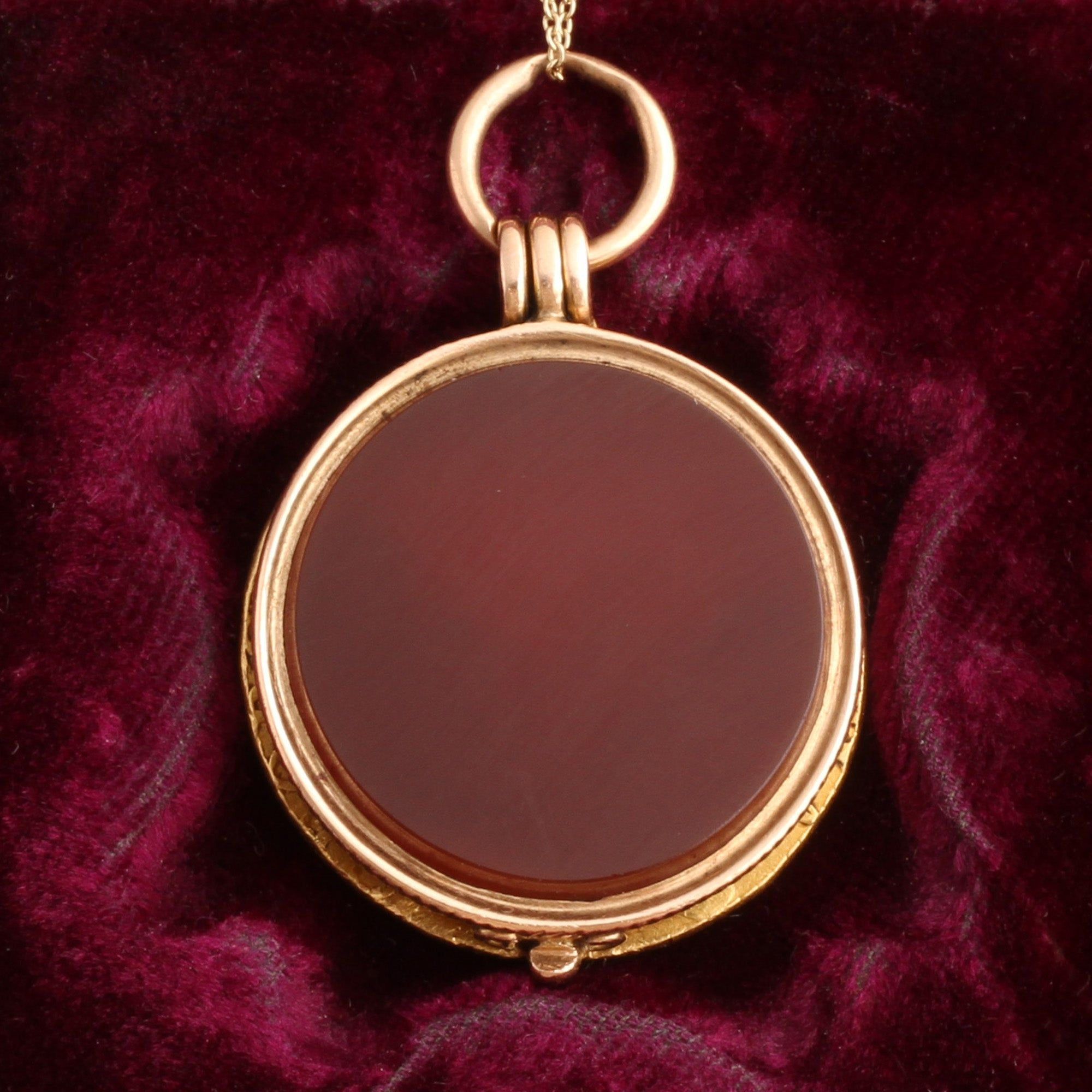 Victorian Carnelian Locket with Georgian Guinea Coin