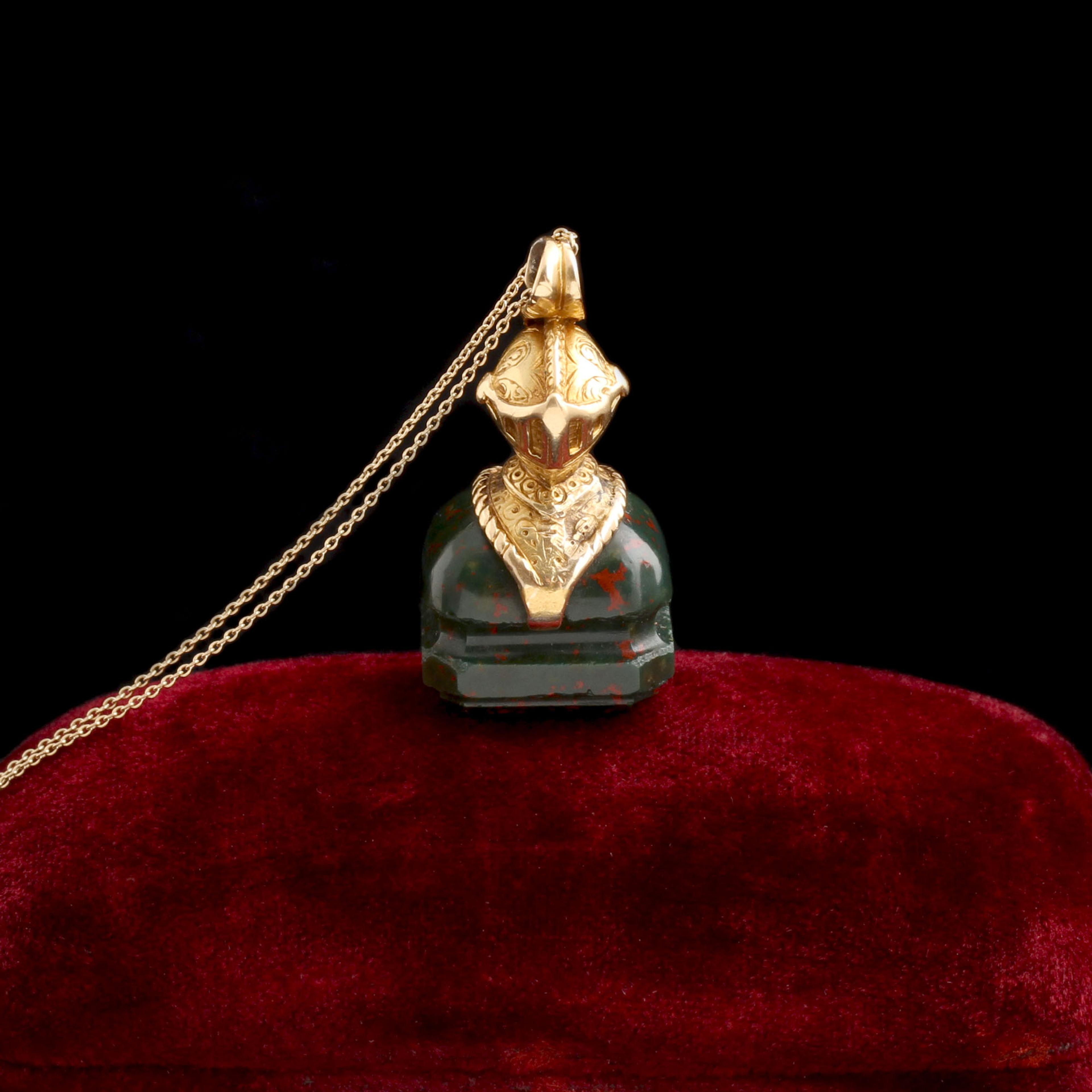 Victorian "Pawb Yn Eu Arfer" Knight Seal Fob