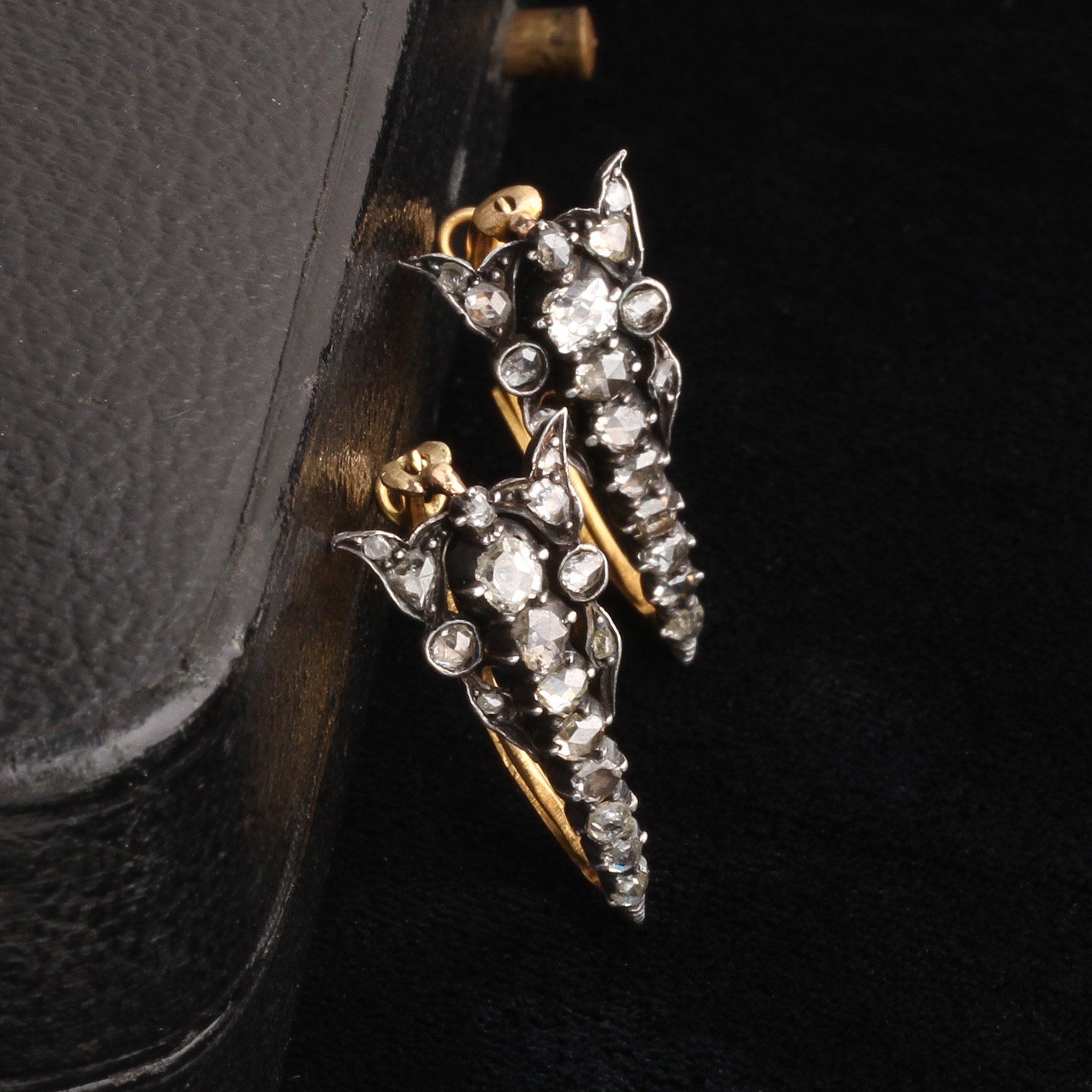 18th Century Diamond Poissarde Earrings