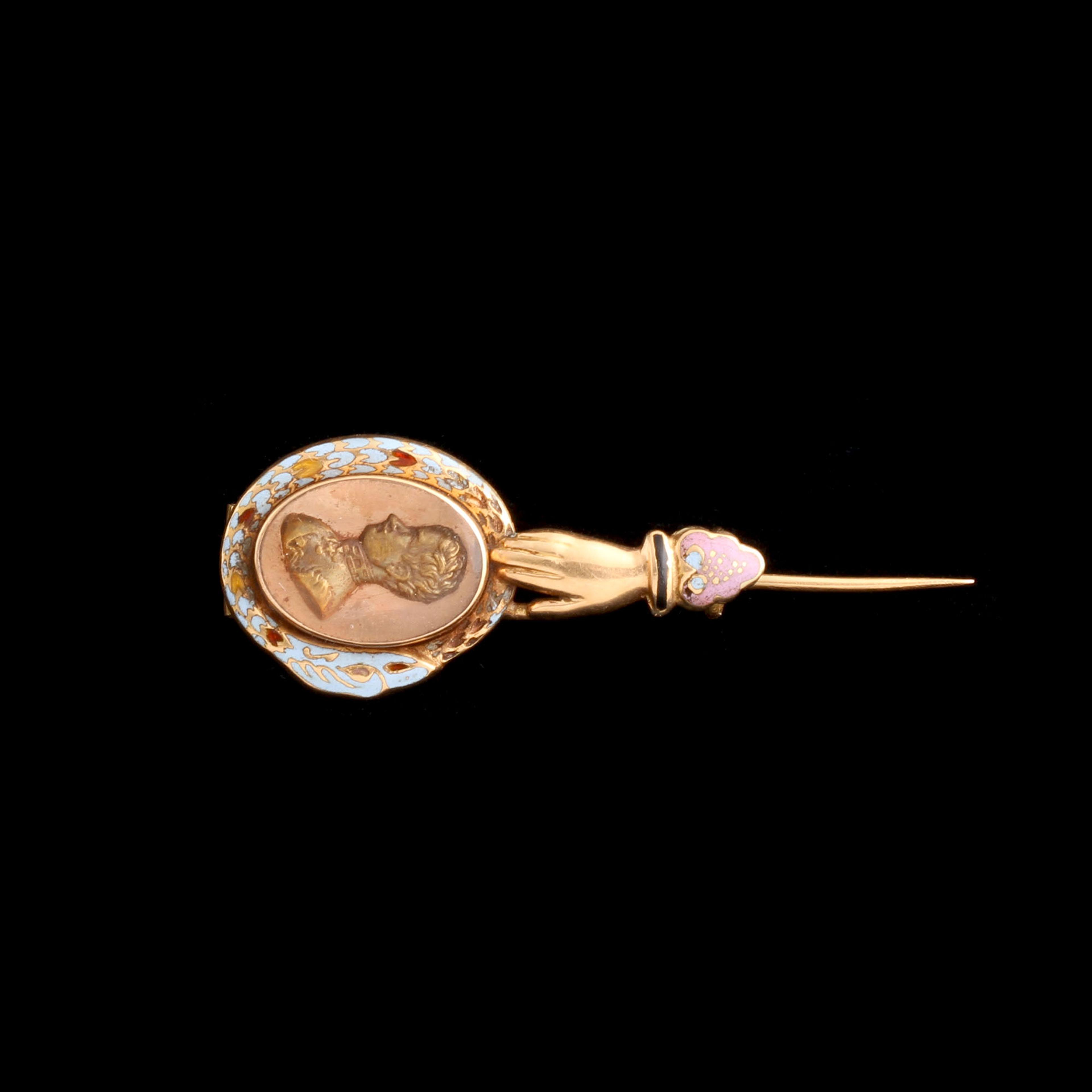 Charles X Hand & Ouroboros Portrait Pin