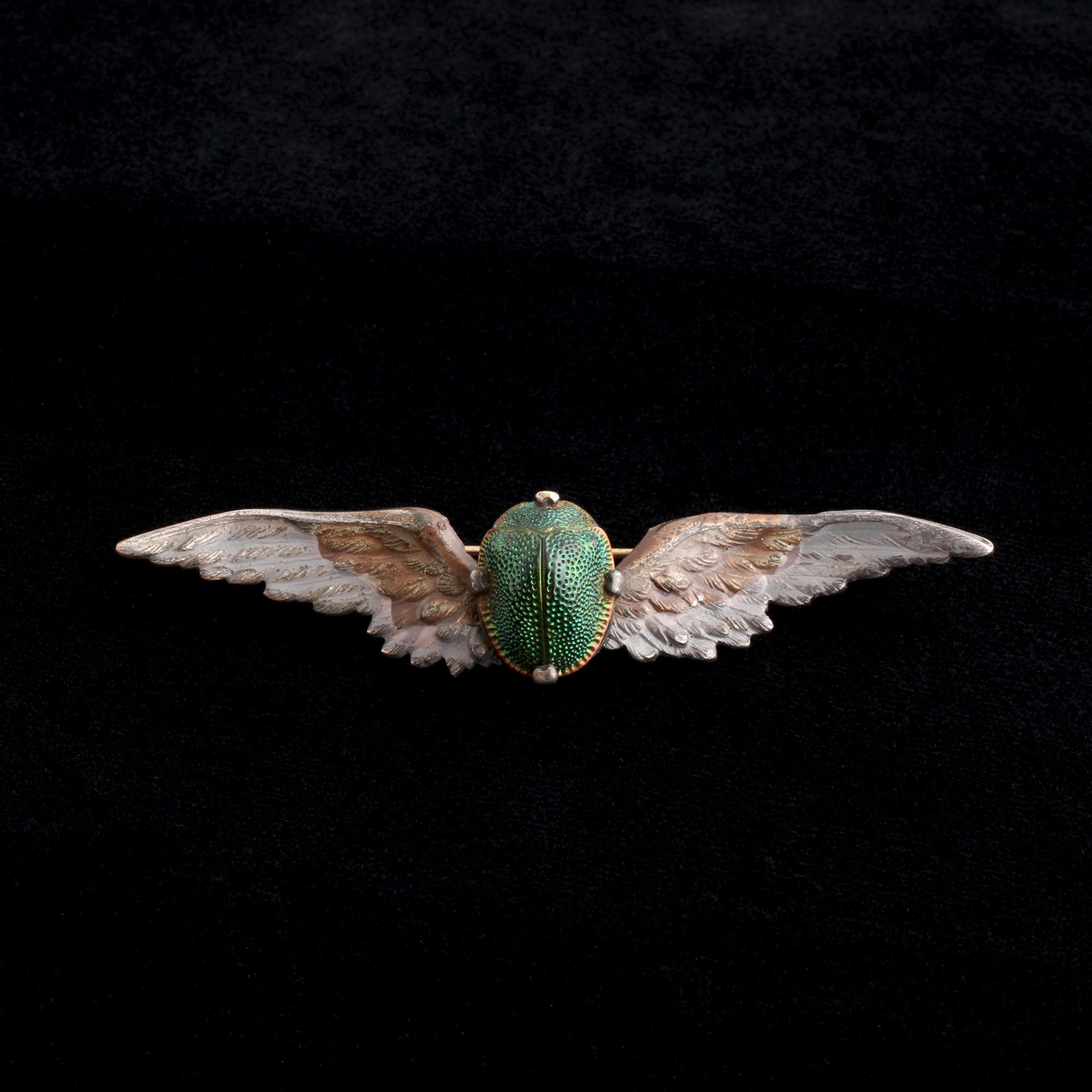 Late Victorian Winged Scarab Brooch