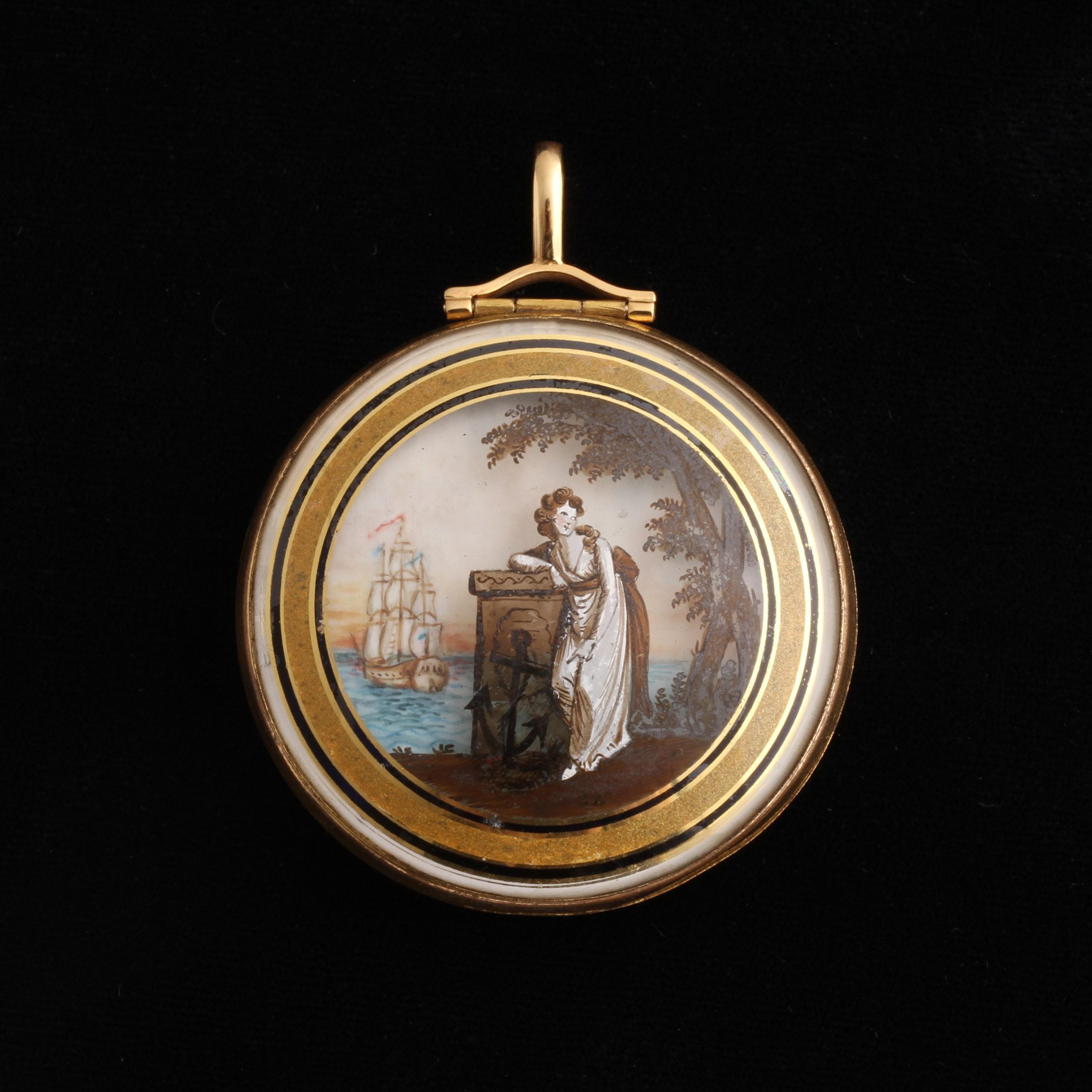 Detail of Victorian Reverse Painted Hope Locket