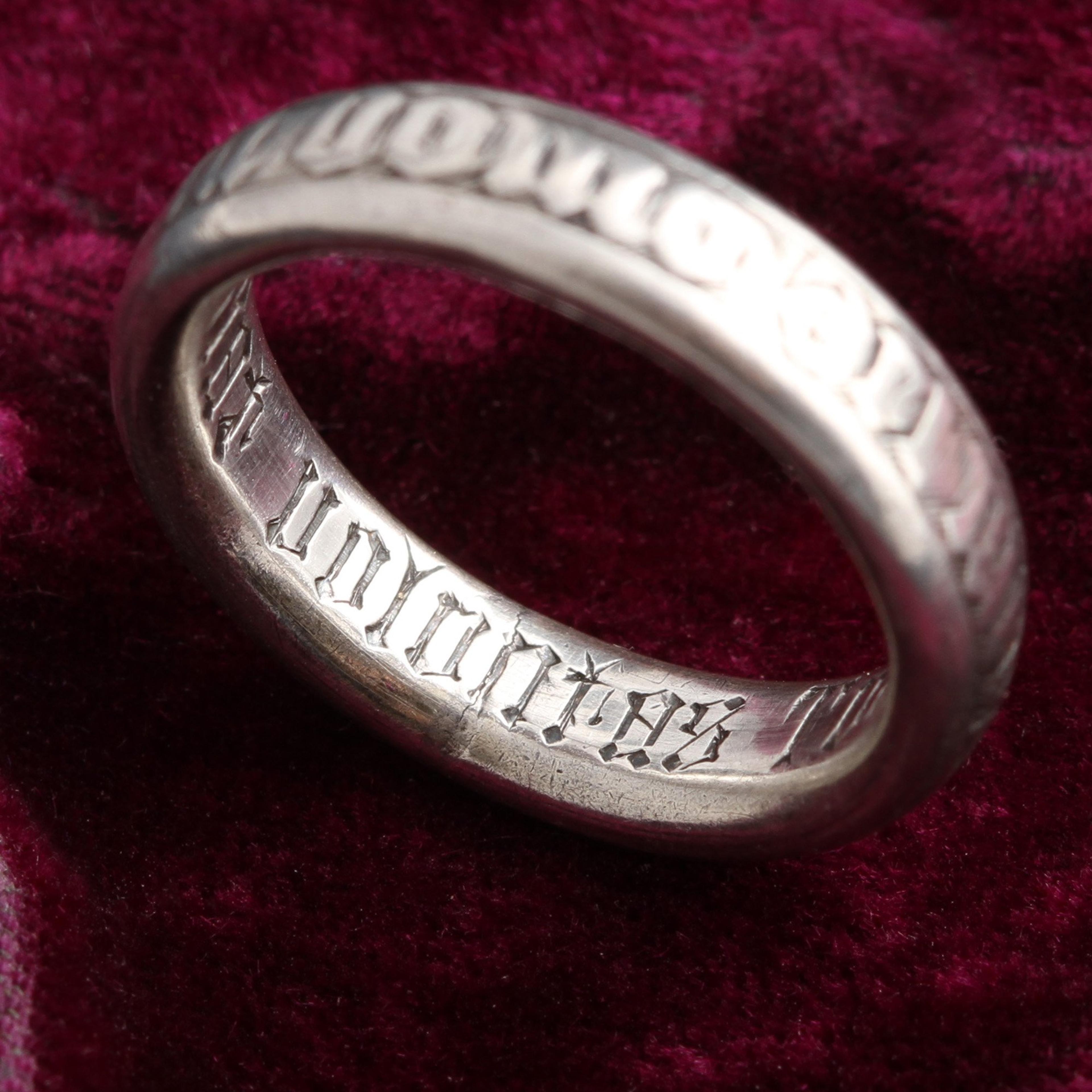 Detail of 18th Century Silver Nun's Ring