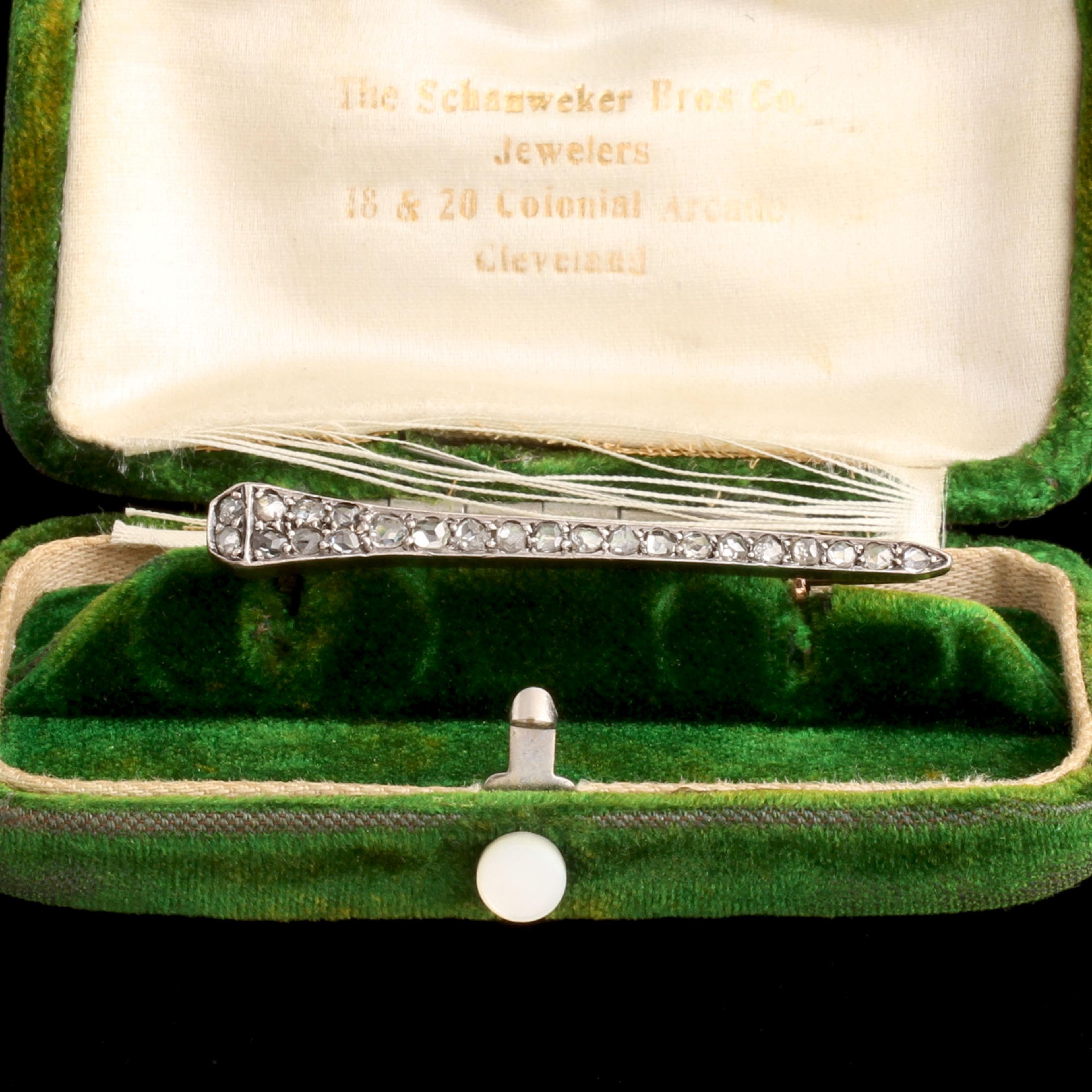 Victorian Rose Cut Diamond Nail Brooch