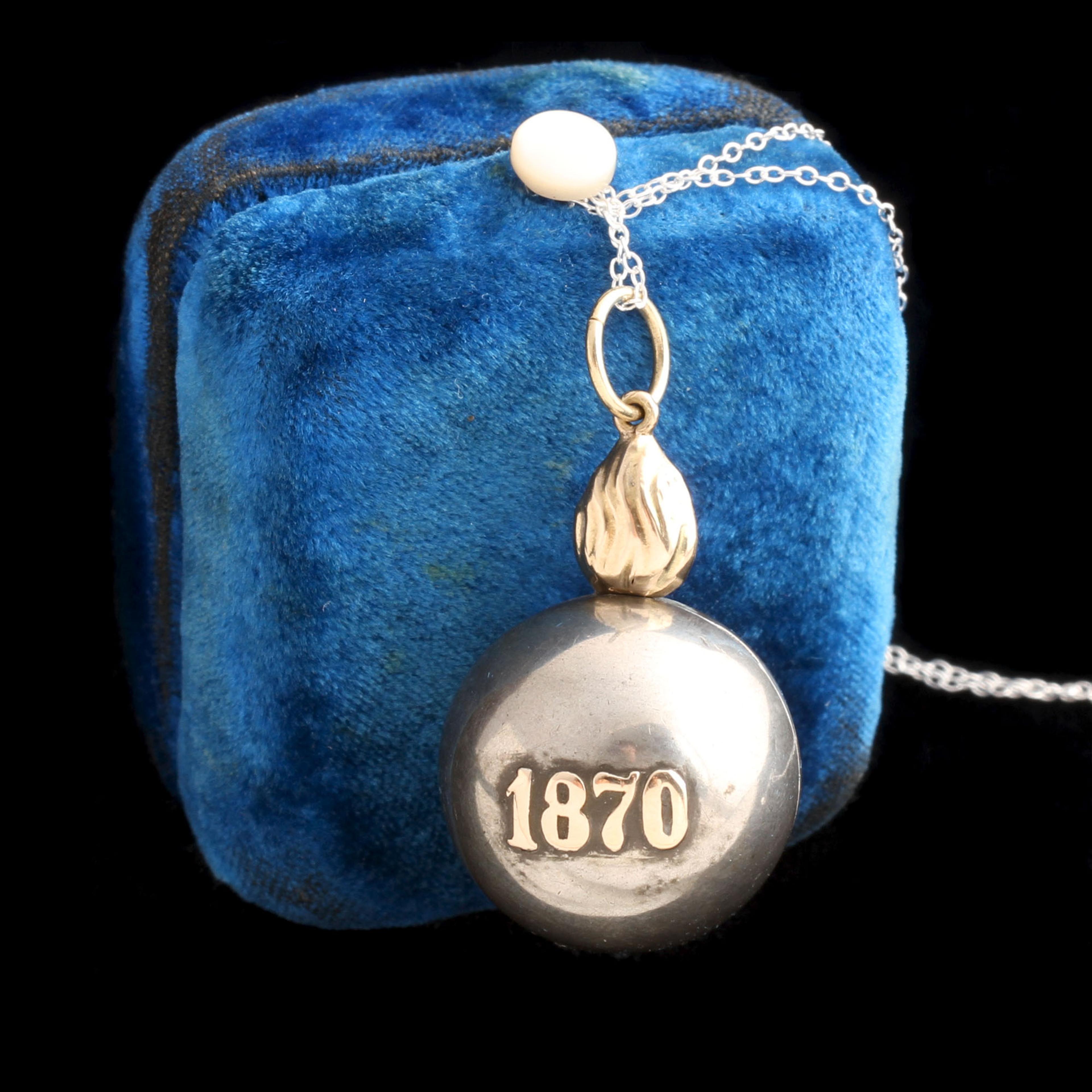 Victorian Silver & Gold "1870" Ball Locket 