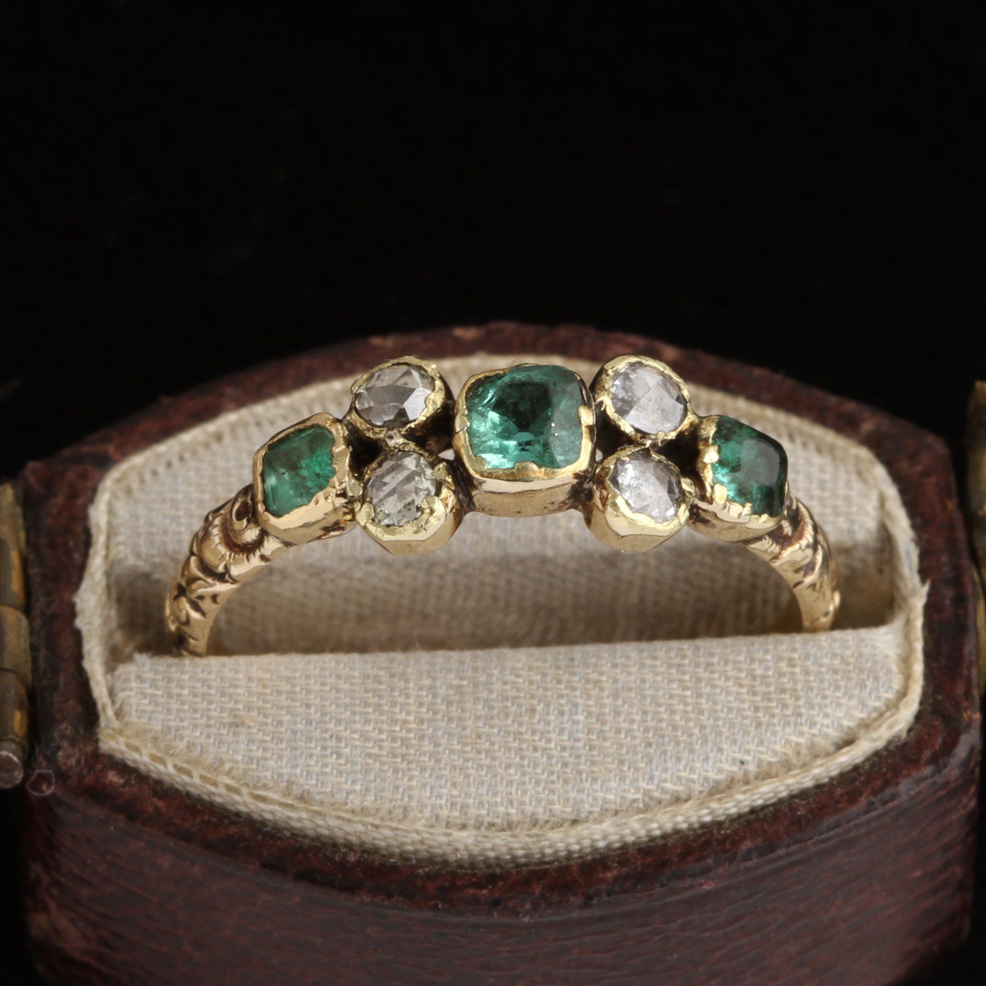 Georgian Emerald & Diamond Ring