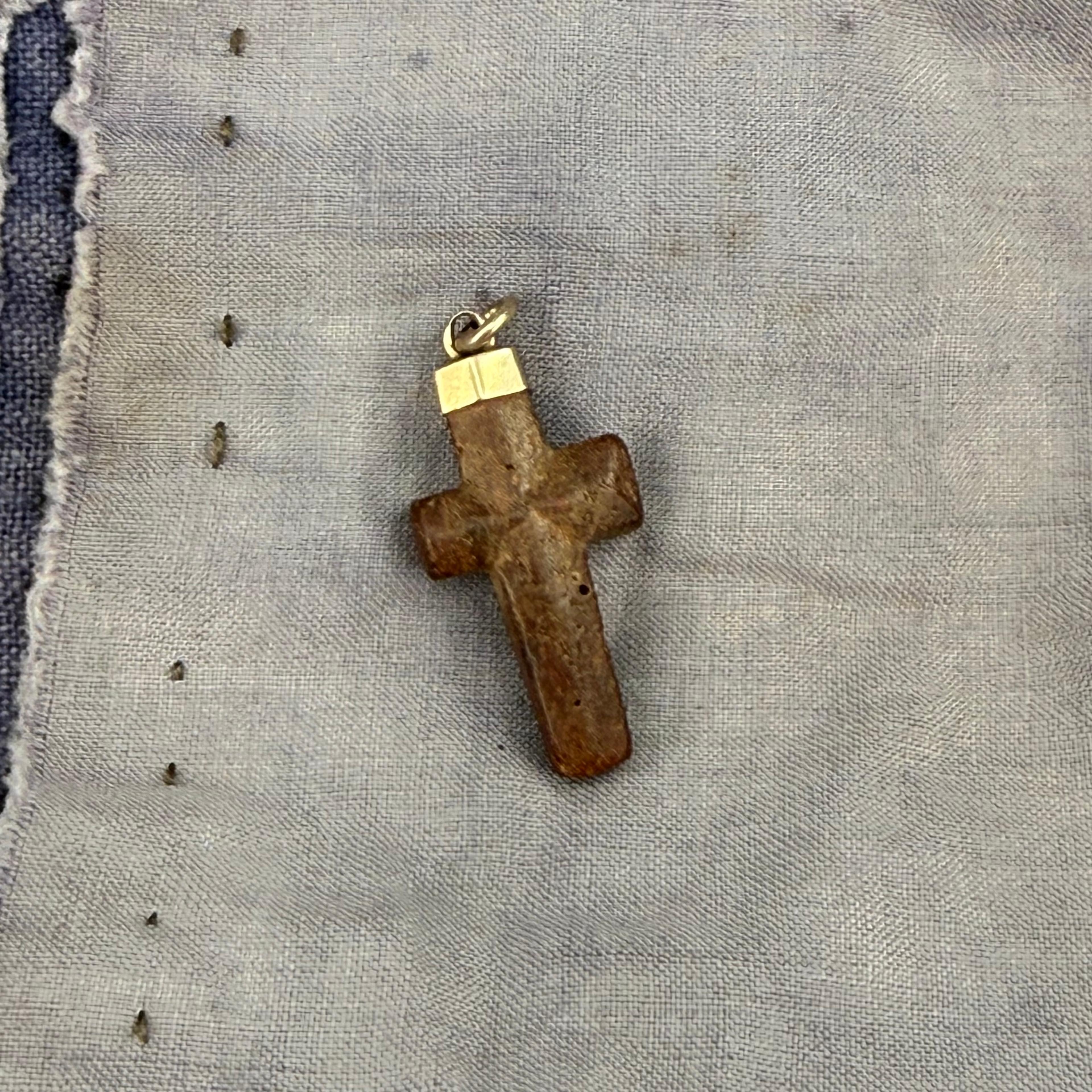 Staurolite "Fairy Cross" Gold Pendant