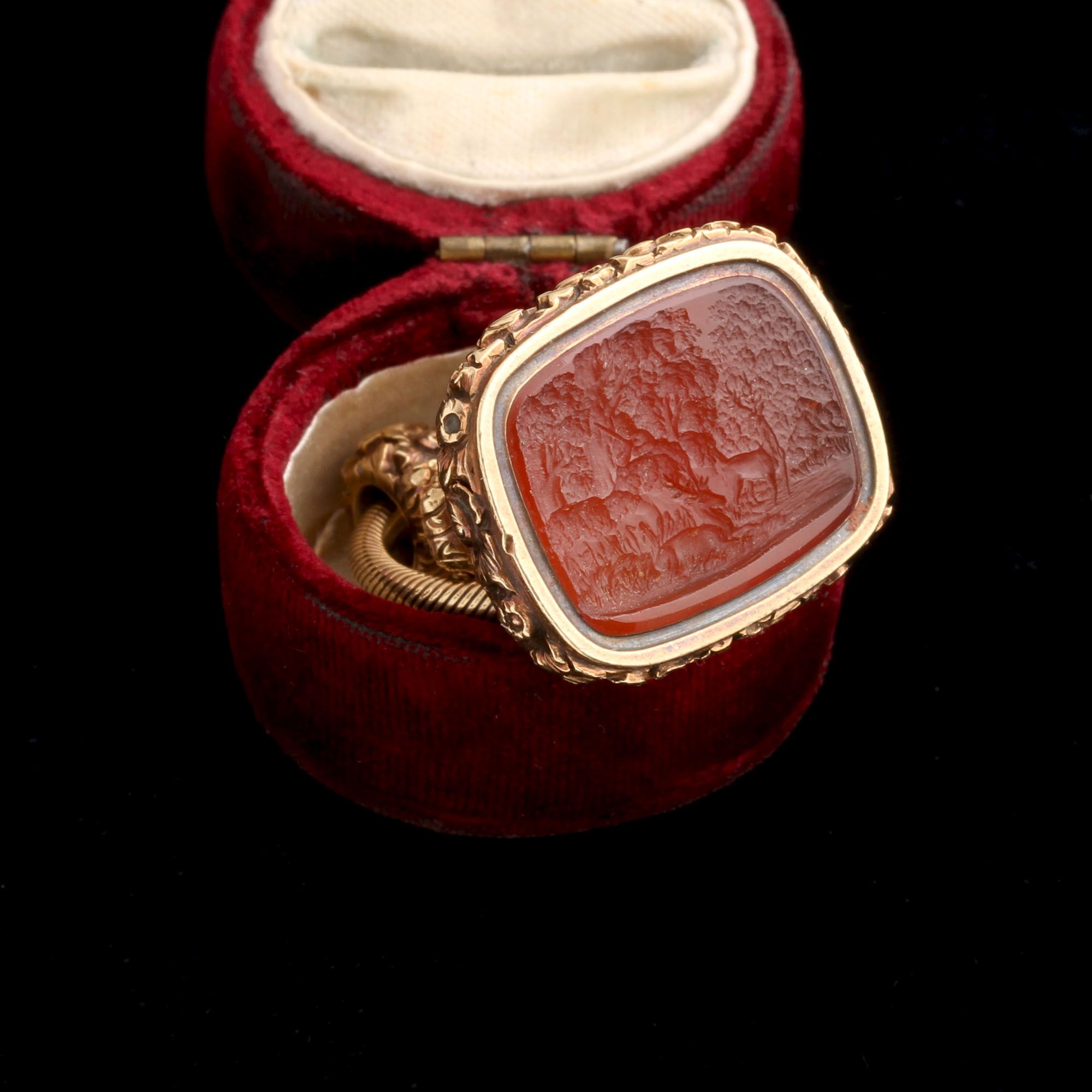 Georgian Landscape Wax Seal Fob with Split Ring