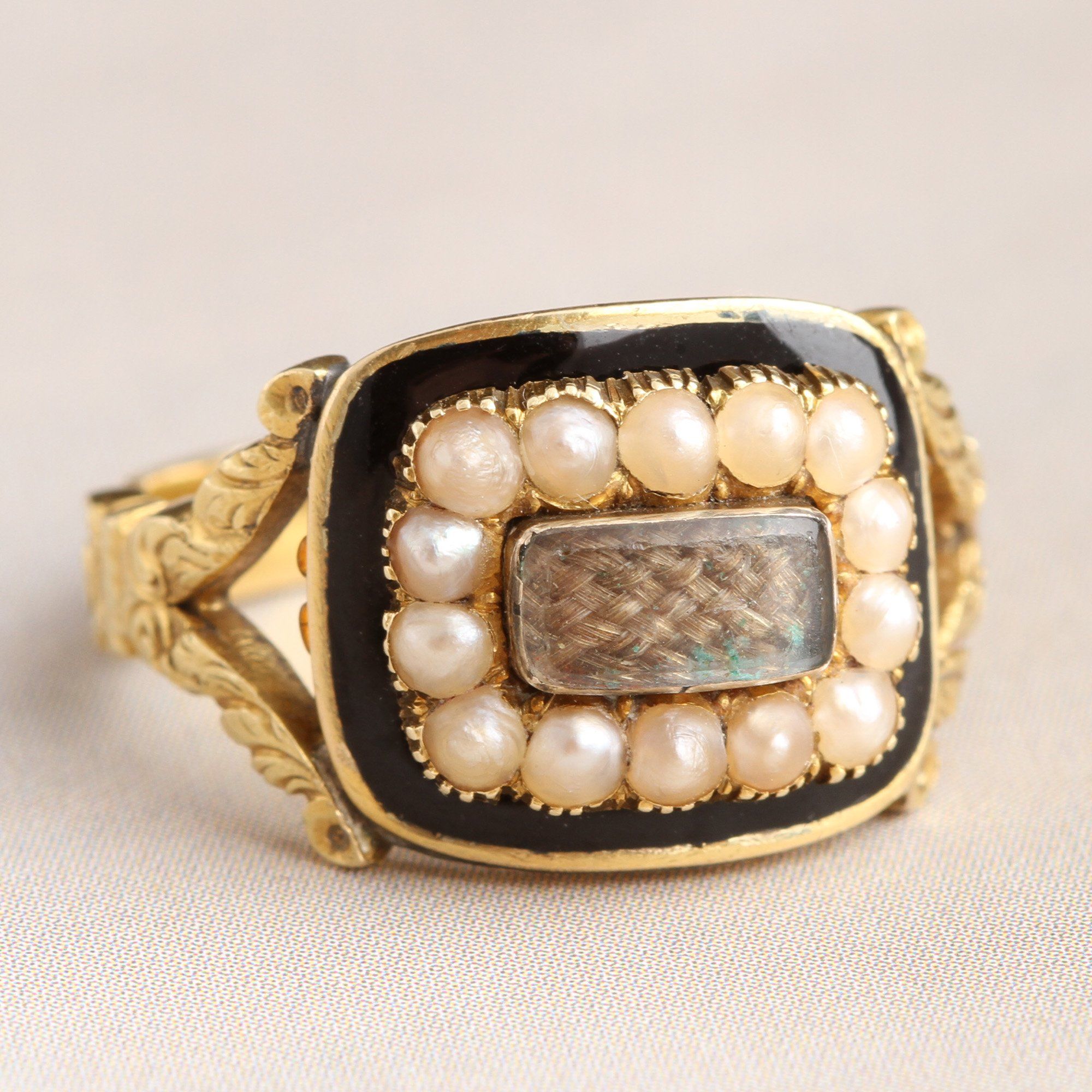 Victorian "Trusting Jesus That is All" Mourning Ring