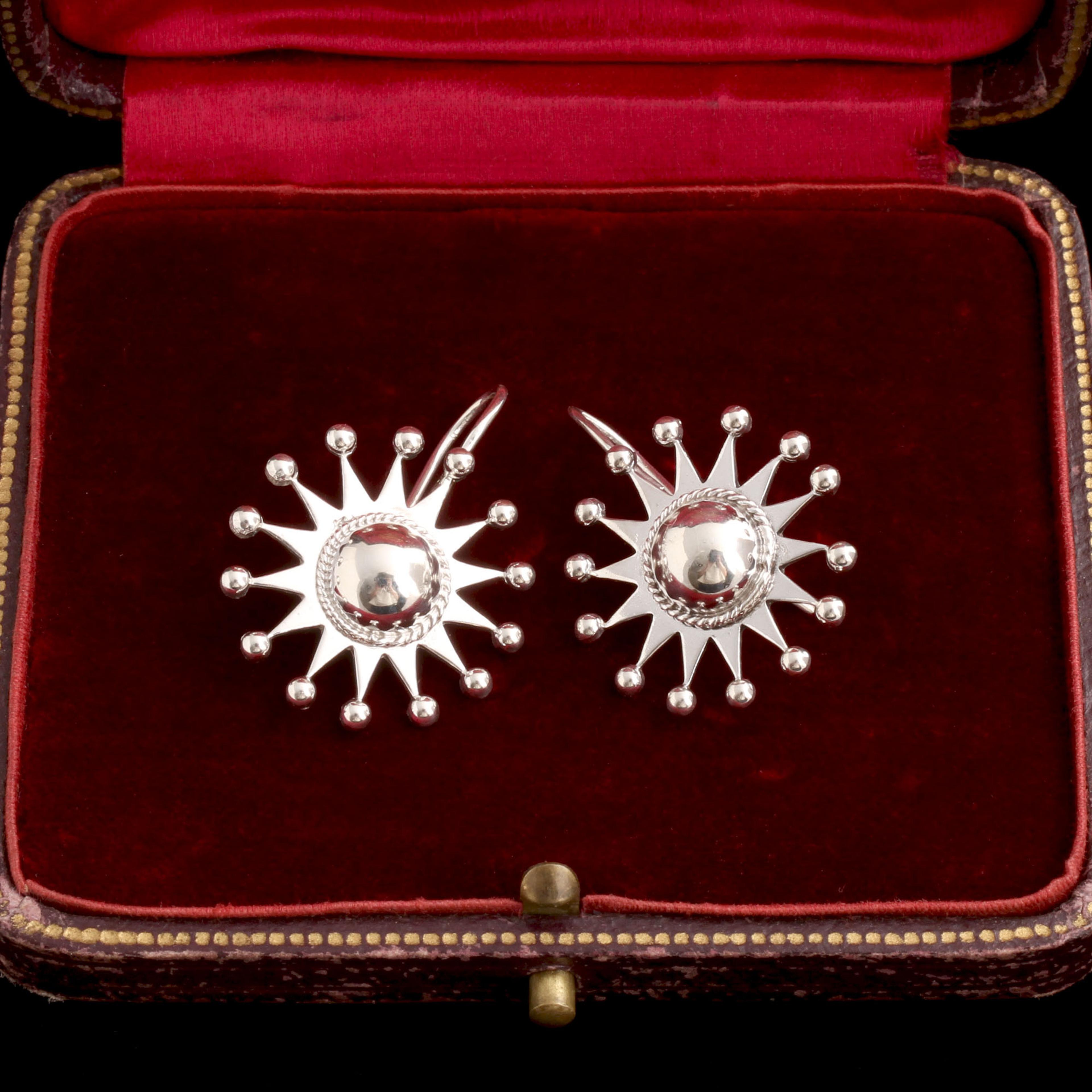 Victorian Silver Starburst Earrings