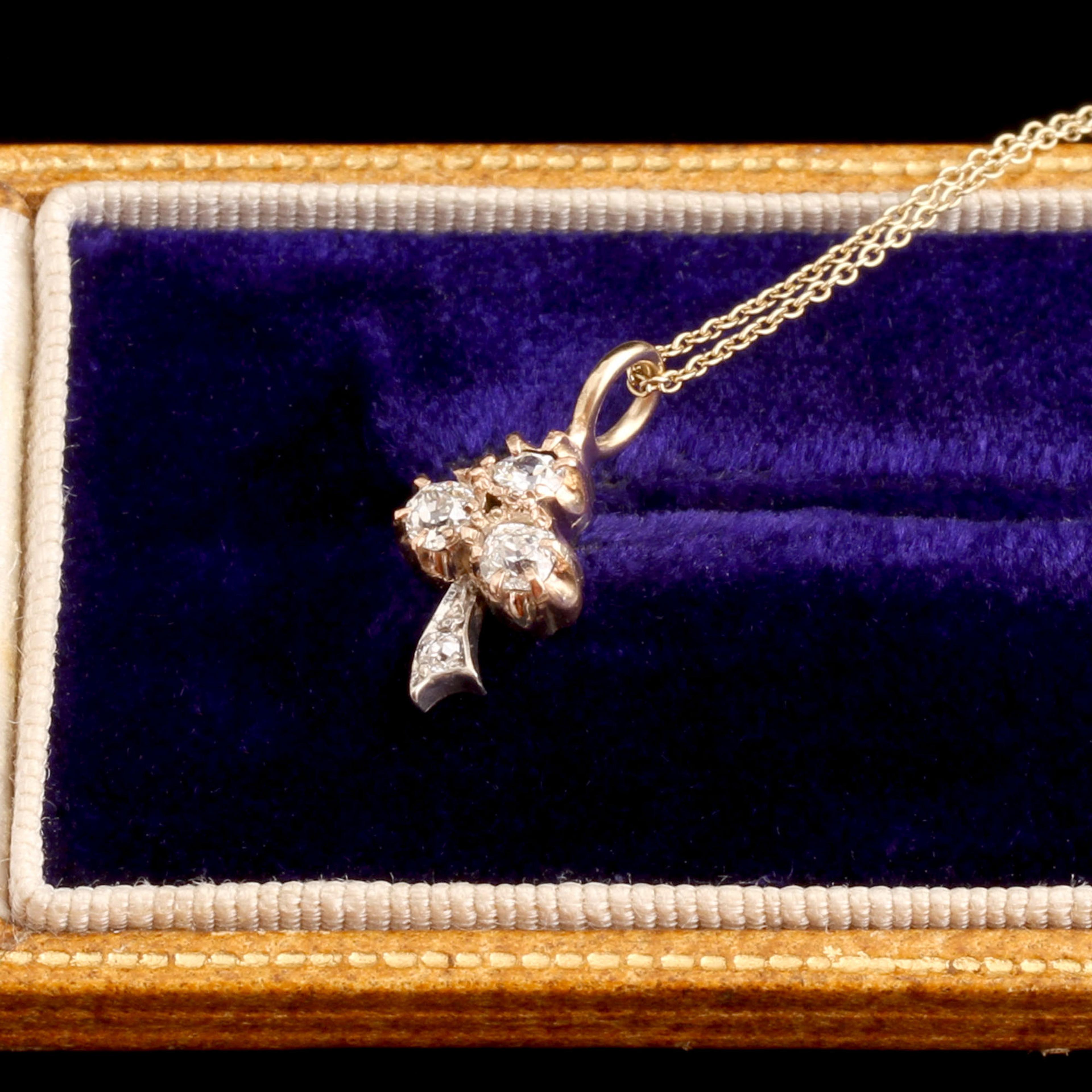 Victorian Diamond Shamrock Necklace